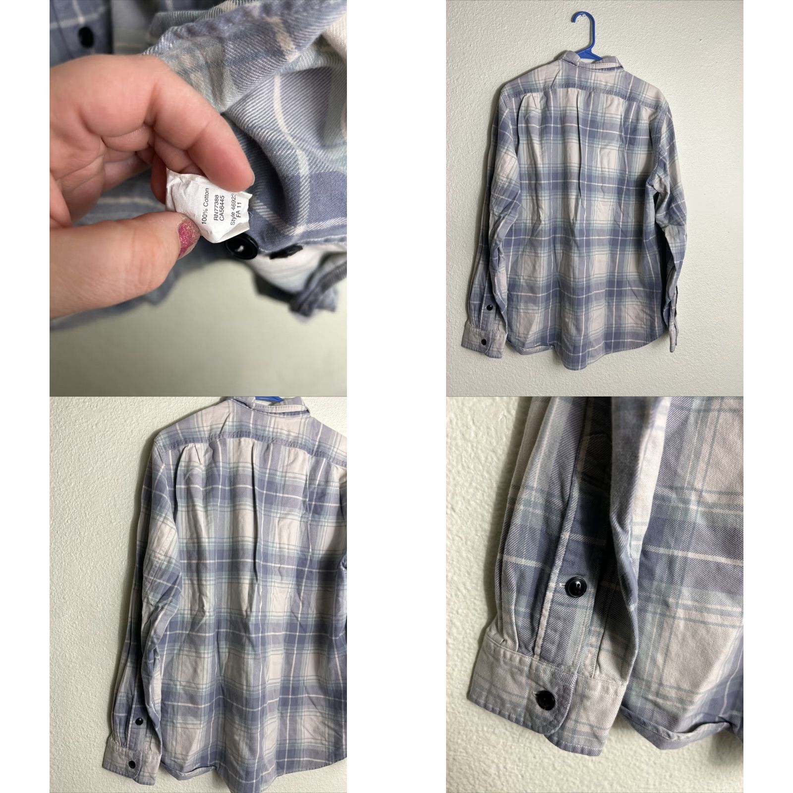 J.Crew J.CREW Mens Button-Up Shirt Plaid Cotton Long Sleeve Blue White Multicolor L Regular Shirt Womens? Size US L / EU 52-54 / 3 - 8 Thumbnail