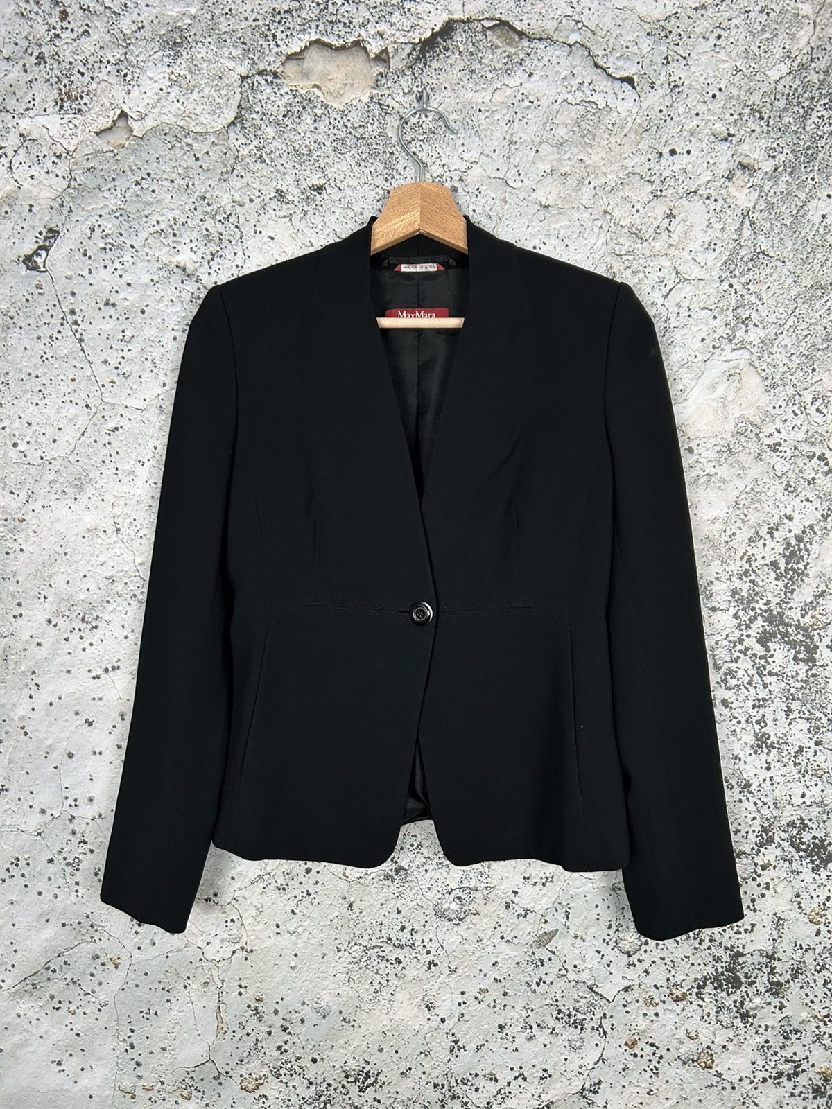 Max Mara × Vintage Vintage Max Mara Studio Made in Italy Black Blazer Luxury Size S / US 4 / IT 40 - 1 Thumbnail