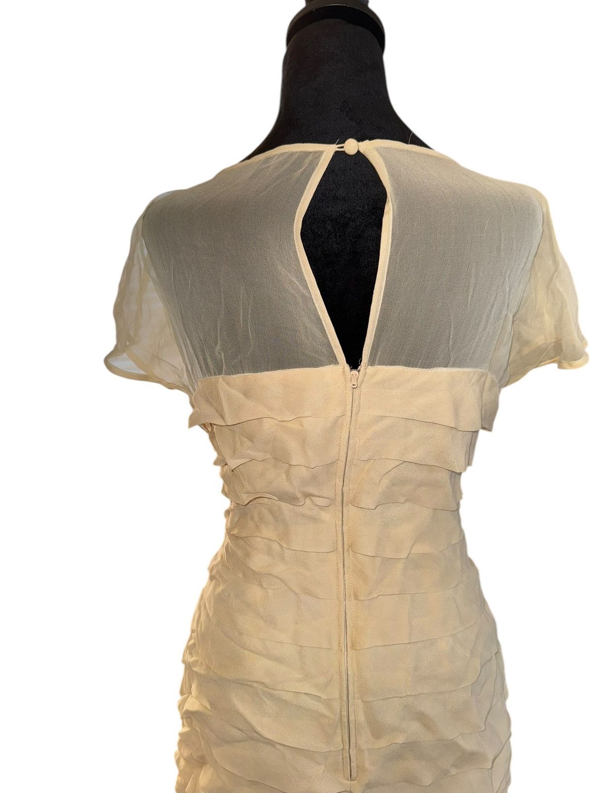 Vintage VTG Dreamy Sheer Ruffled layered SILK Maxi Formal Dress Size M / US 6-8 / IT 42-44 - 8 Thumbnail