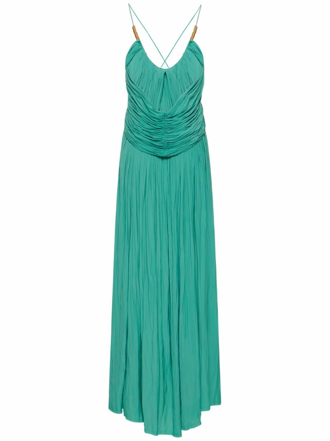 Lanvin o1y0326 Maxi Dress in Light Green Size M / US 6-8 / IT 42-44 - 5 Thumbnail