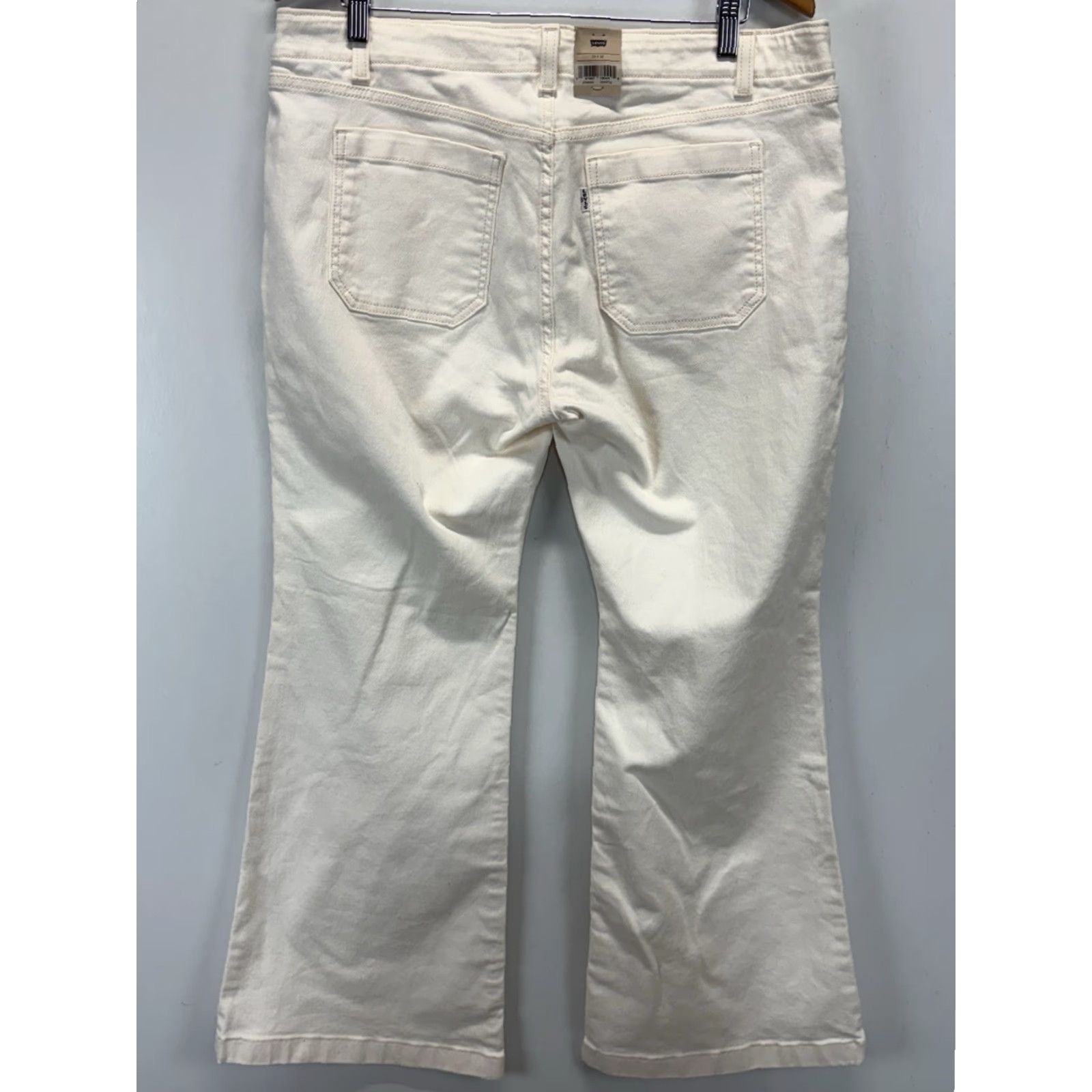 Levi's Levi's Flared Jeans 33x32 Women's Ivory Stretch Low Rise Size 24" / US 00 / IT 34 - 3 Thumbnail