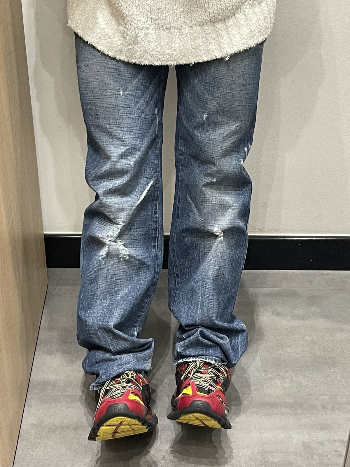 Versace Versace Jeans Couture Distressed Light Indigo Denim Pants Size US 32 / EU 48 - 1 Thumbnail