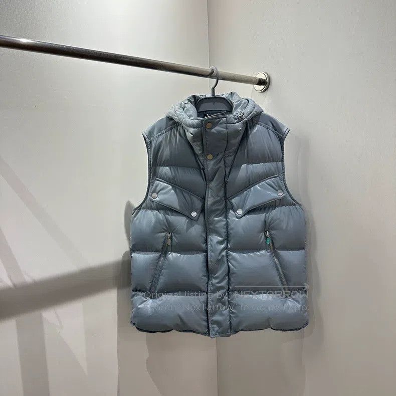 Hermes Hermes Haze Blue White Duck Down Hooded Vest Size US S / EU 44-46 / 1 - 1 Thumbnail