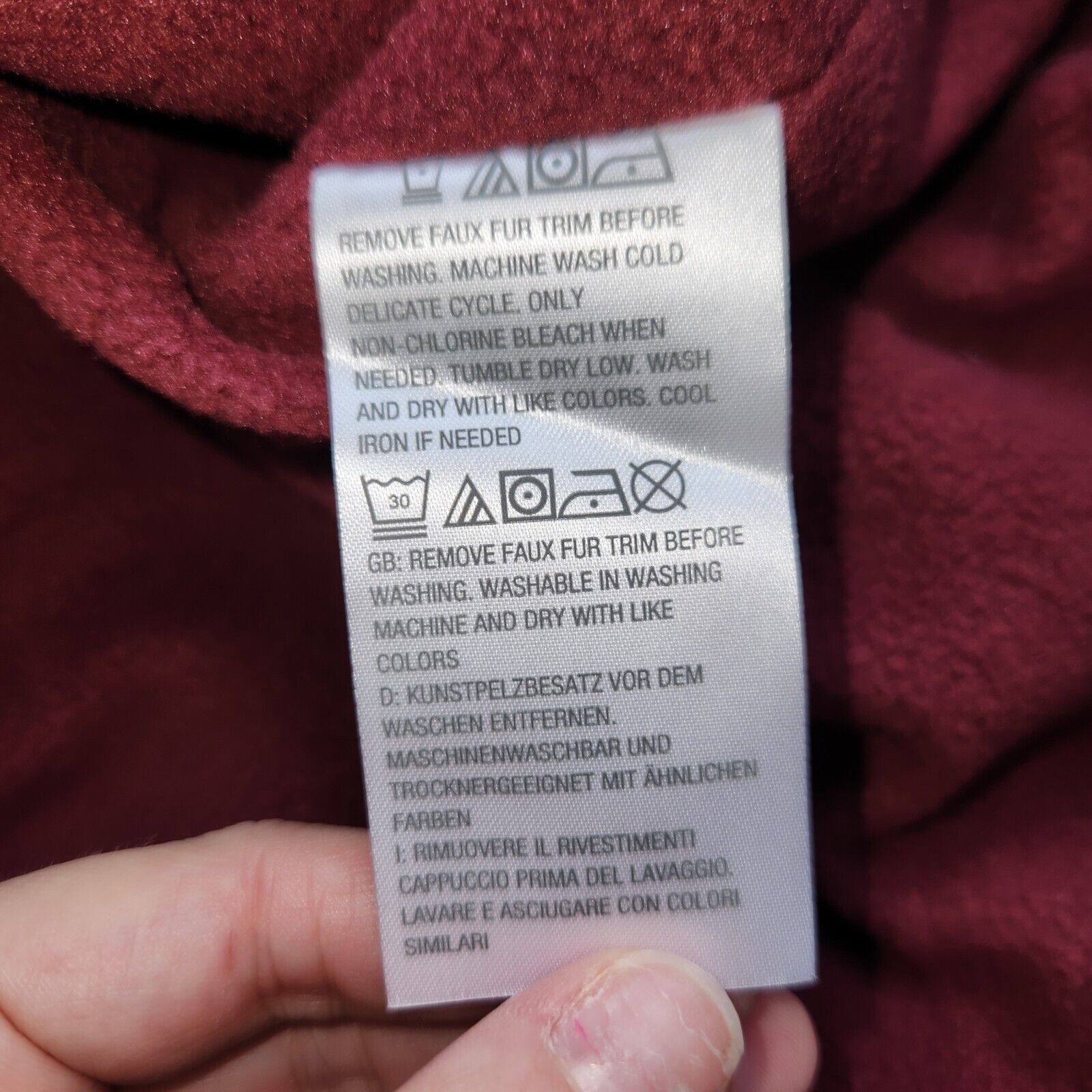Denim & Co. Denim & Co Zip Front Twill Jacket Faux Fur Hood Wine Medium Size M / US 6-8 / IT 42-44 - 12 Thumbnail