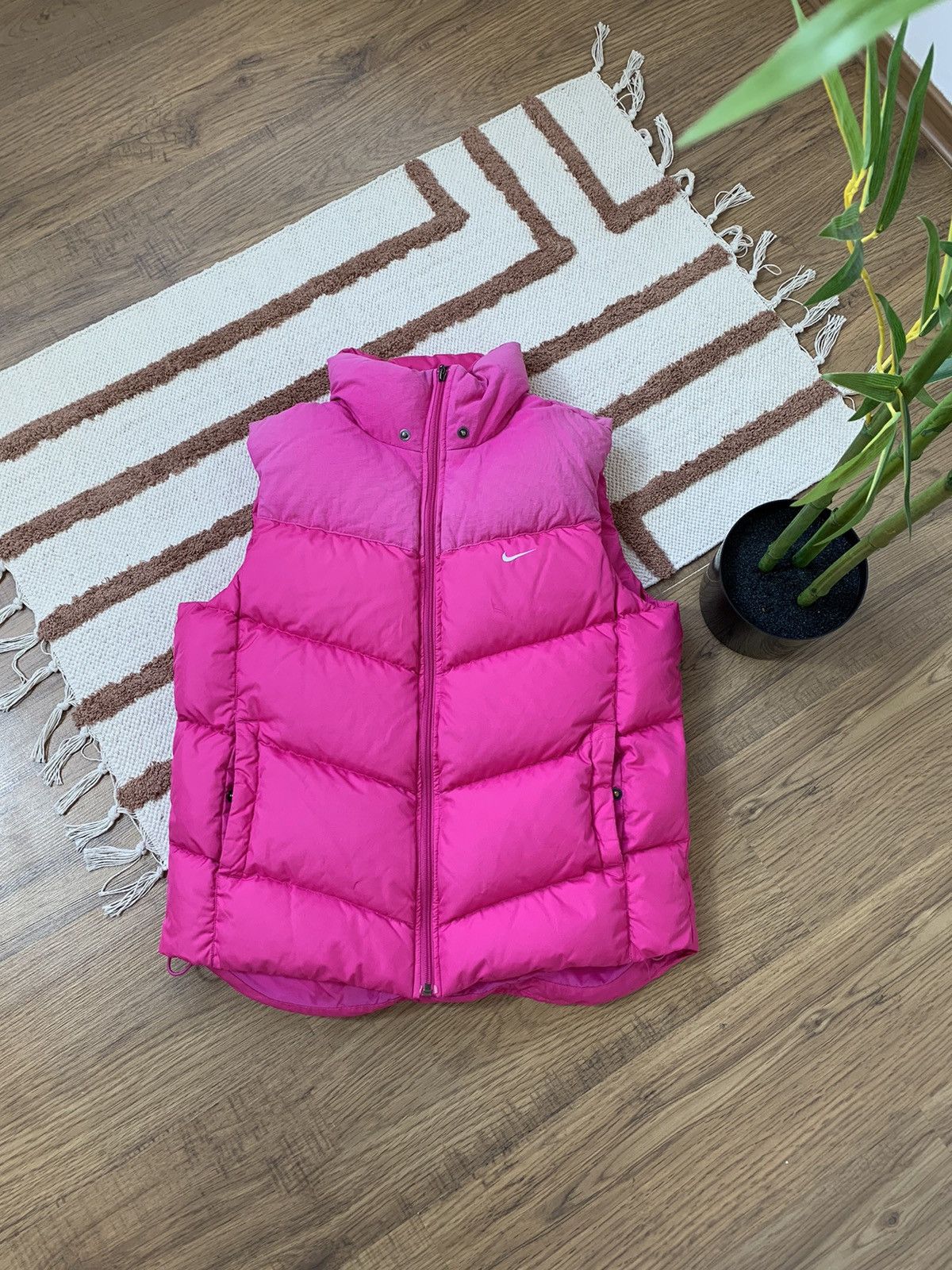 image of Nike 2000S Pink Puffer Down Vest, Women's (Size XL)