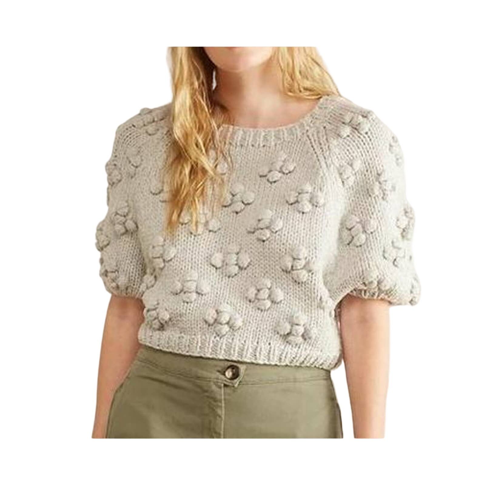 Caron Callahan A6 NEW CALLAHAN Light Gray Knit Cotton/Acrylic Sweater Sz M Size M / US 6-8 / IT 42-44 - 1 Thumbnail
