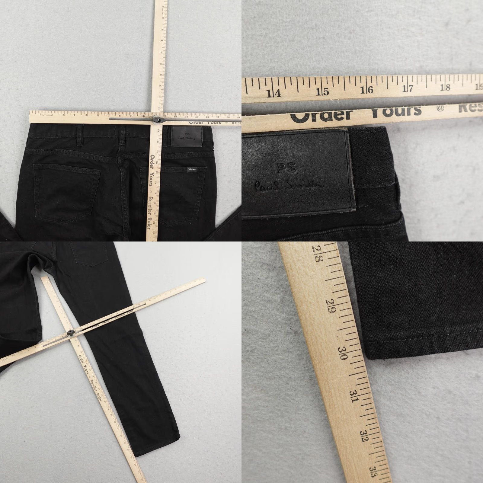 Paul Smith VINTAGE PAUL SMITH JEANS Mens 34x30 Black Denim Regular Straight Leg Pants Cotton Flex Size US 34 / EU 50 - 8 Thumbnail