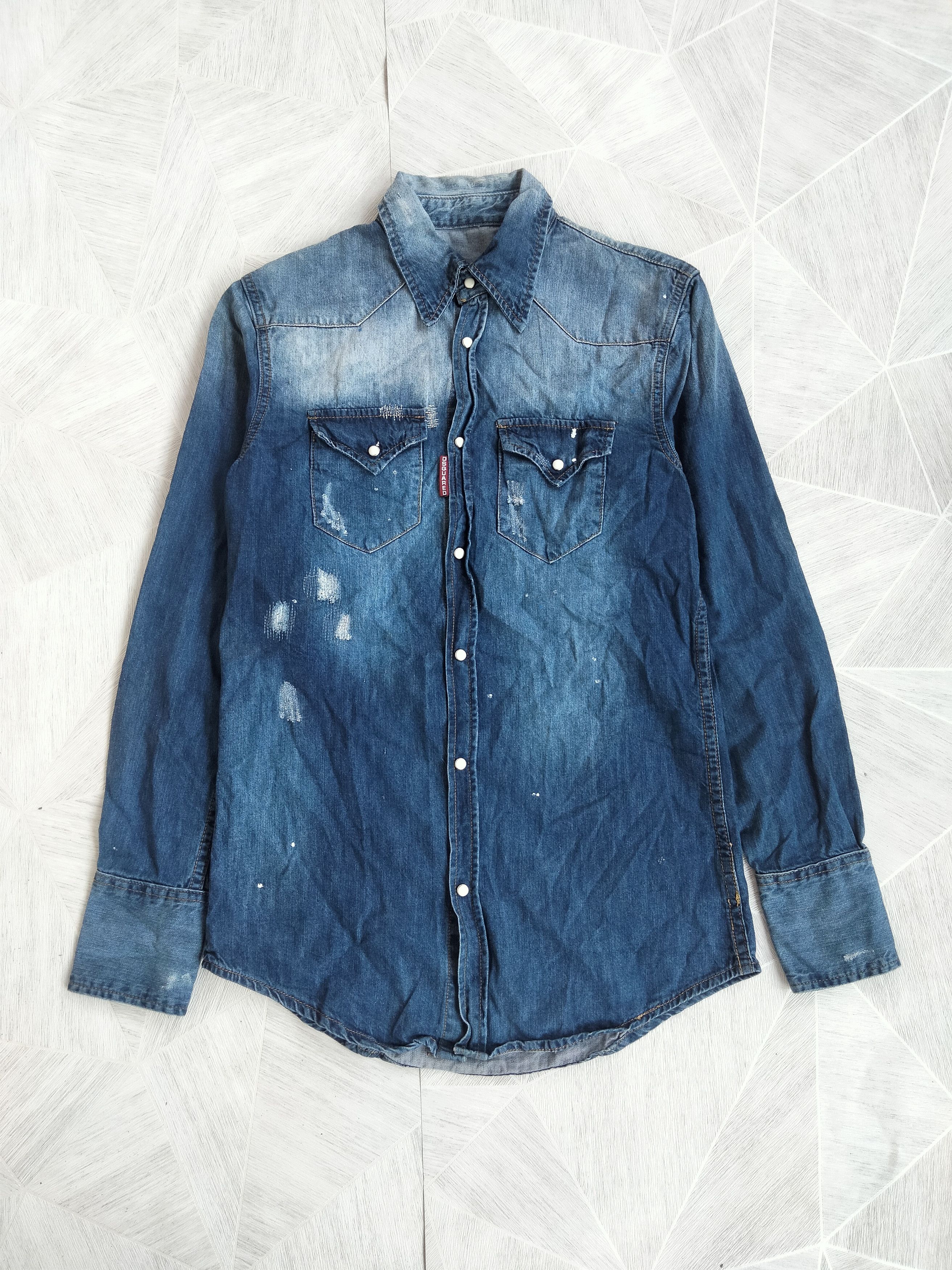 Dsquared2 Long shirt denim dsquared 2 ripped Size US S / EU 44-46 / 1 - 1 Thumbnail