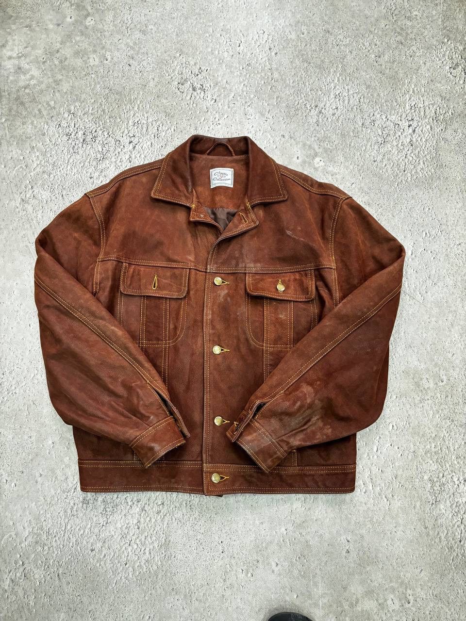 Genuine Leather × Vintage Vintage leather jacket Marlboro style Racing 90’s Y2K Size US L / EU 52-54 / 3 - 7 Thumbnail