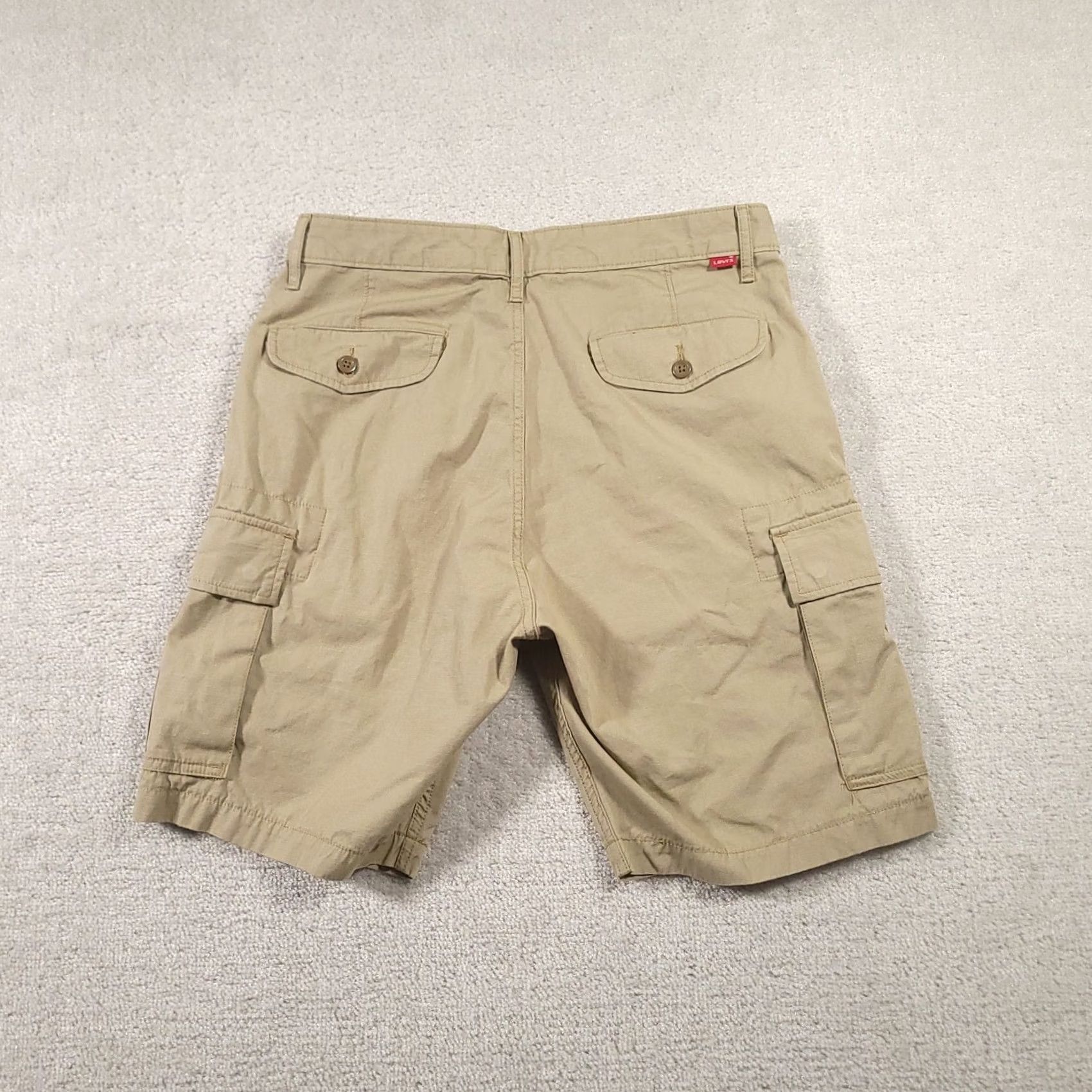 Levi's Levi's Cargo Shorts 31x9" Khaki Ripstop Mens Flat Front Pockets 9" Inseam Beige Cotton Vintage? No Size US 32 / EU 48 - 7 Thumbnail
