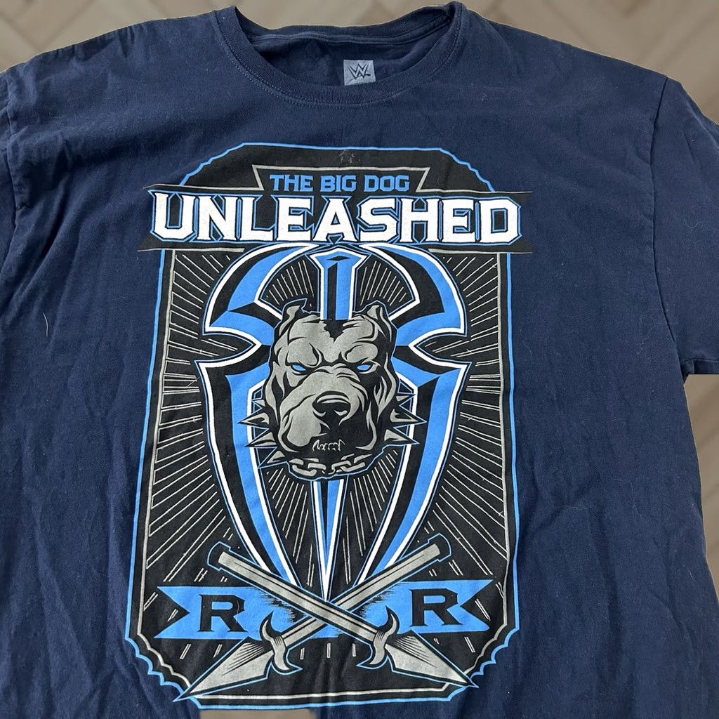 Vintage WWE Roman Reigns The Big Dog Unleashed Short Sleeve T Shirt Men's XL Blue Size US XL / EU 56 / 4 - 1 Thumbnail