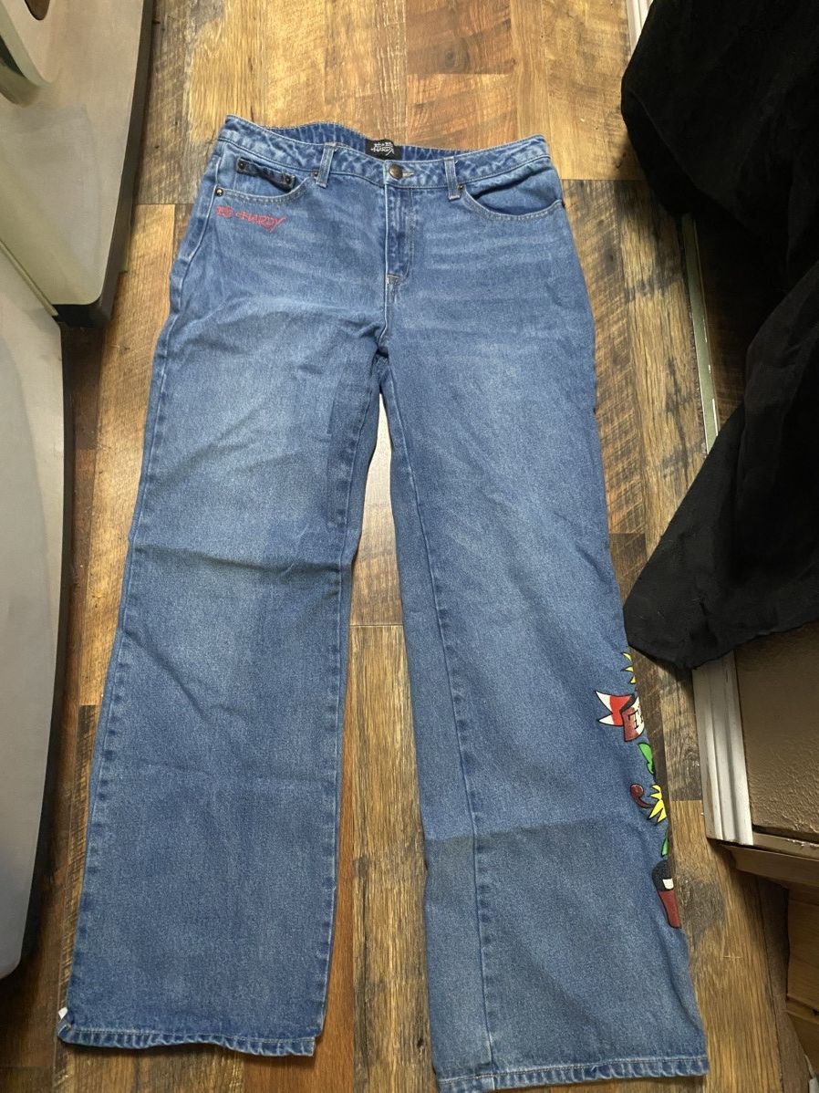 Ed Hardy Ed Hardy Love Kills Slowly Baggy Graphic Denim Rare Tattoo Size 32" / US 10 / IT 46 - 2 Thumbnail