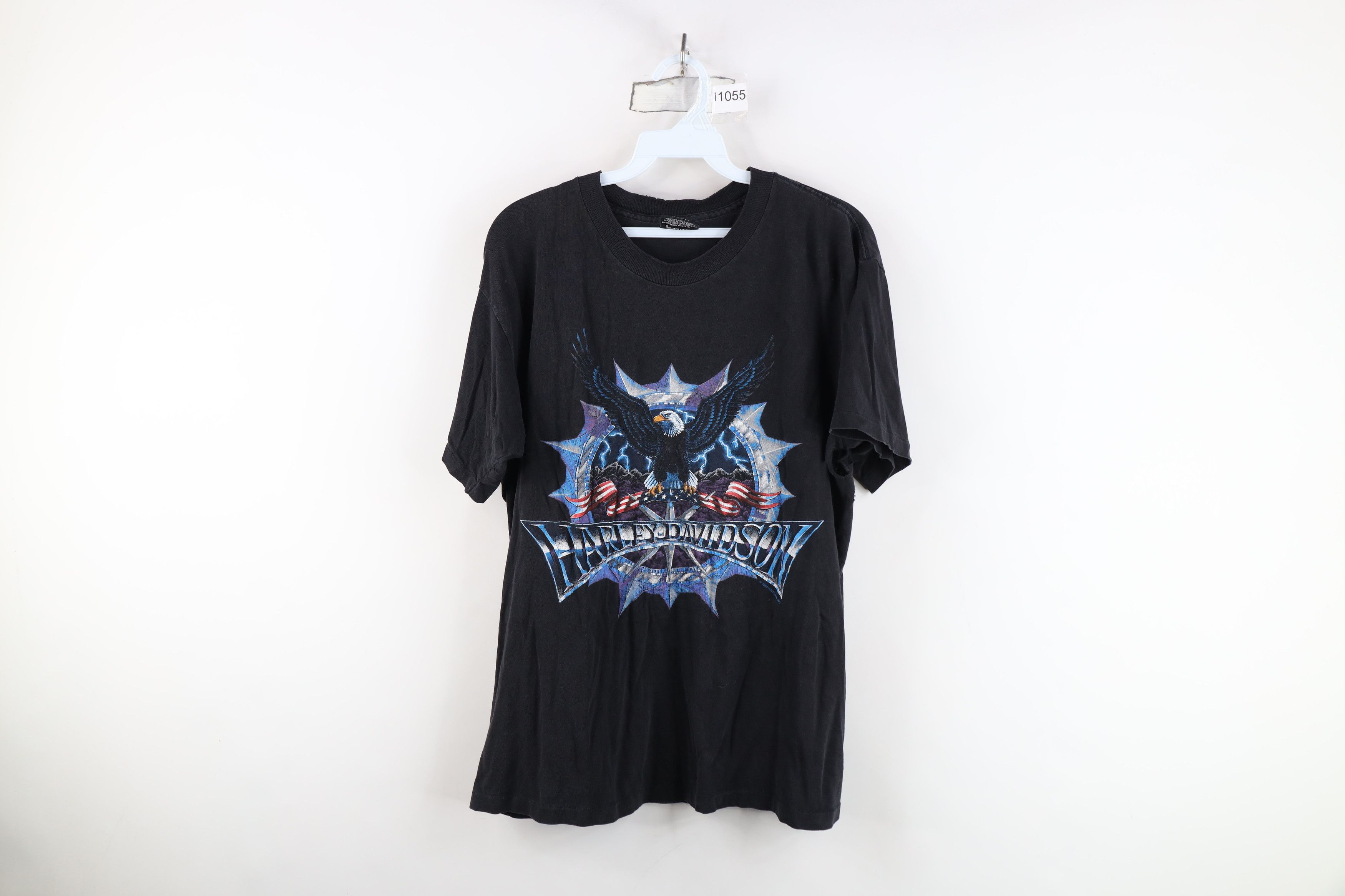 Harley Davidson Vintage 90s Harley Davidson Lightning T-Shirt Black USA Size US M / EU 48-50 / 2 - 1 Thumbnail