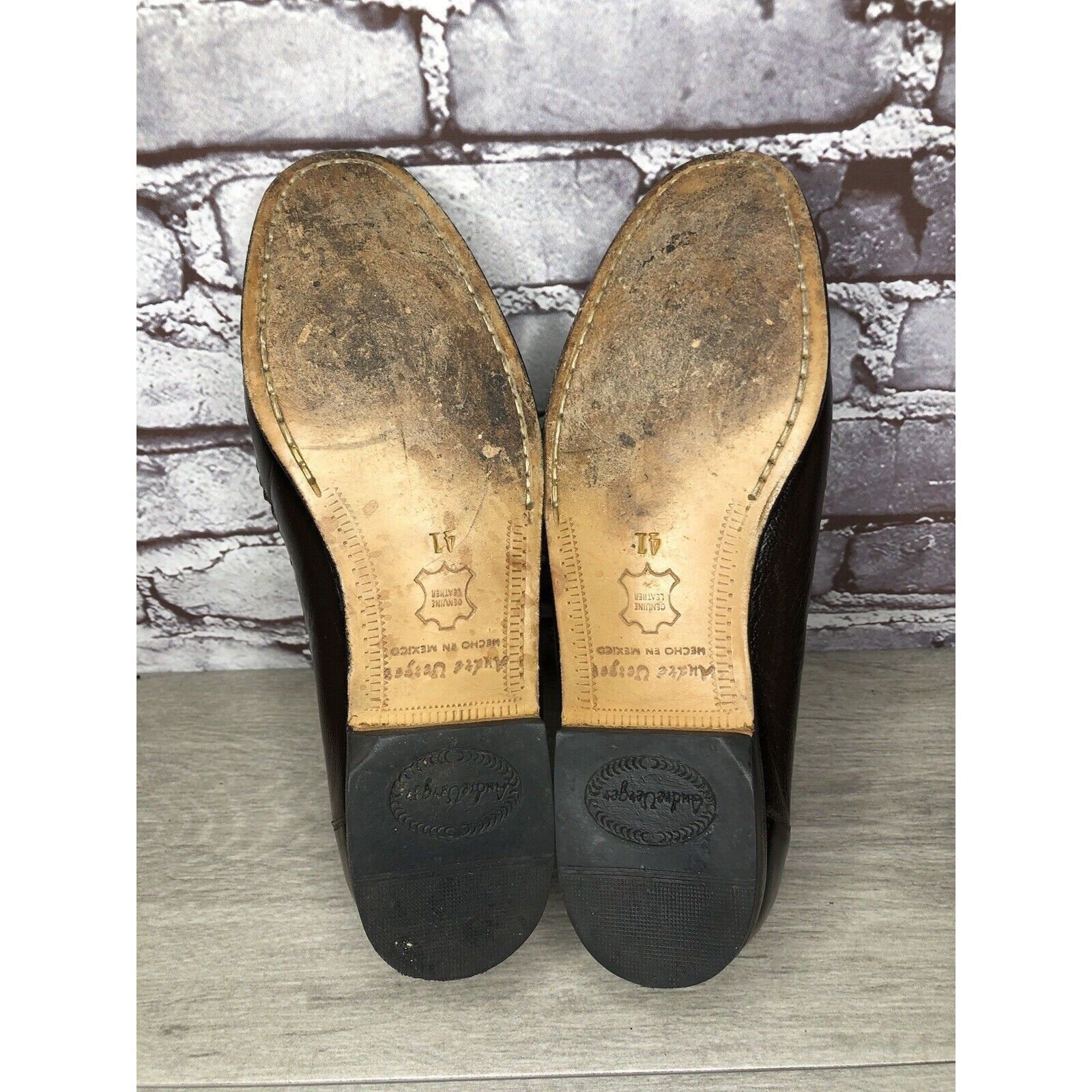 Other Andre Verger Brown Leather Tassel Loafers Handsewn Shoes Men Size US 8 / EU 41 - 13 Thumbnail