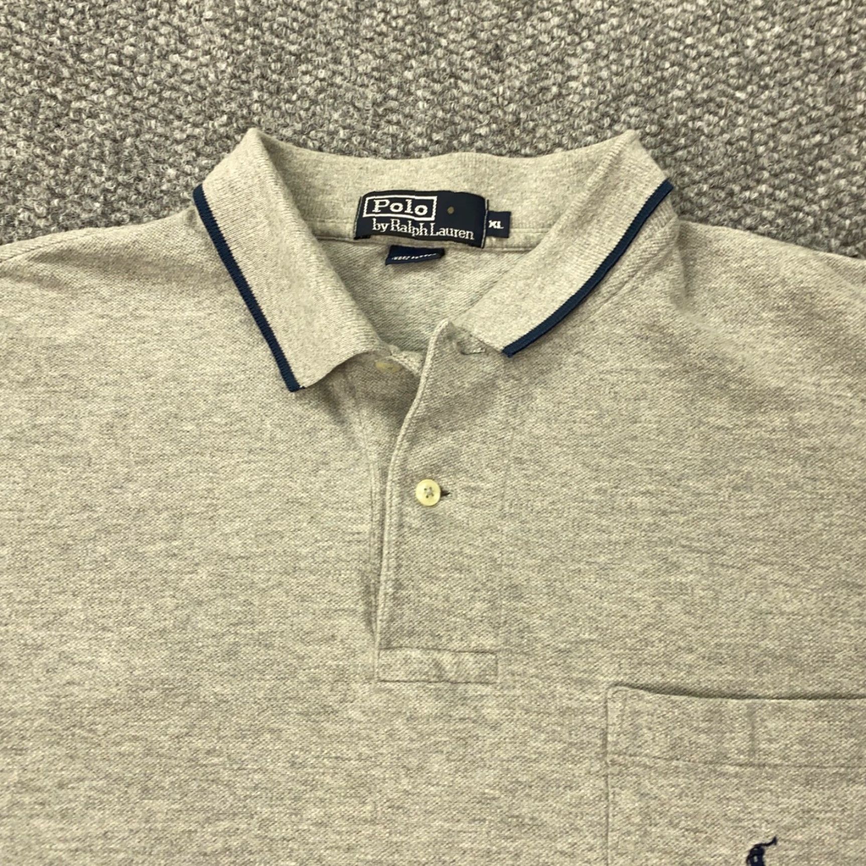 Polo Ralph Lauren VINTAGE Polo Ralph Lauren Polo Shirt Mens XL Gray Pony Pocket Preppy Size US XL / EU 56 / 4 - 3 Thumbnail