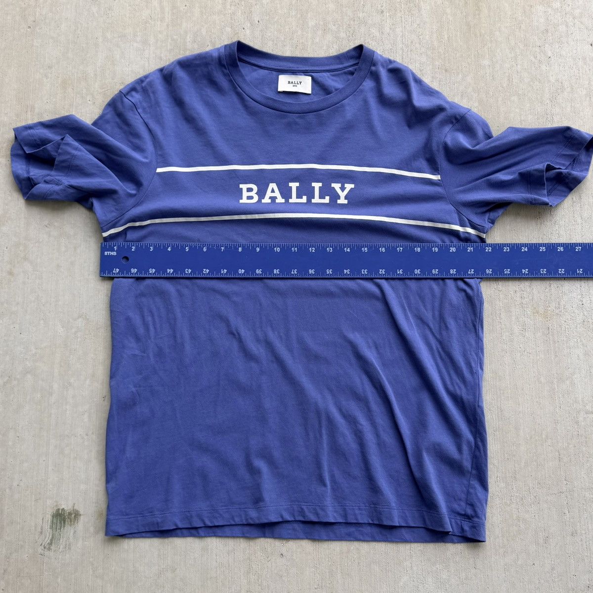 Bally Bally T Shirt Men Size 38 Blue Crew Neck Spell Out Cotton Size US L / EU 52-54 / 3 - 7 Thumbnail