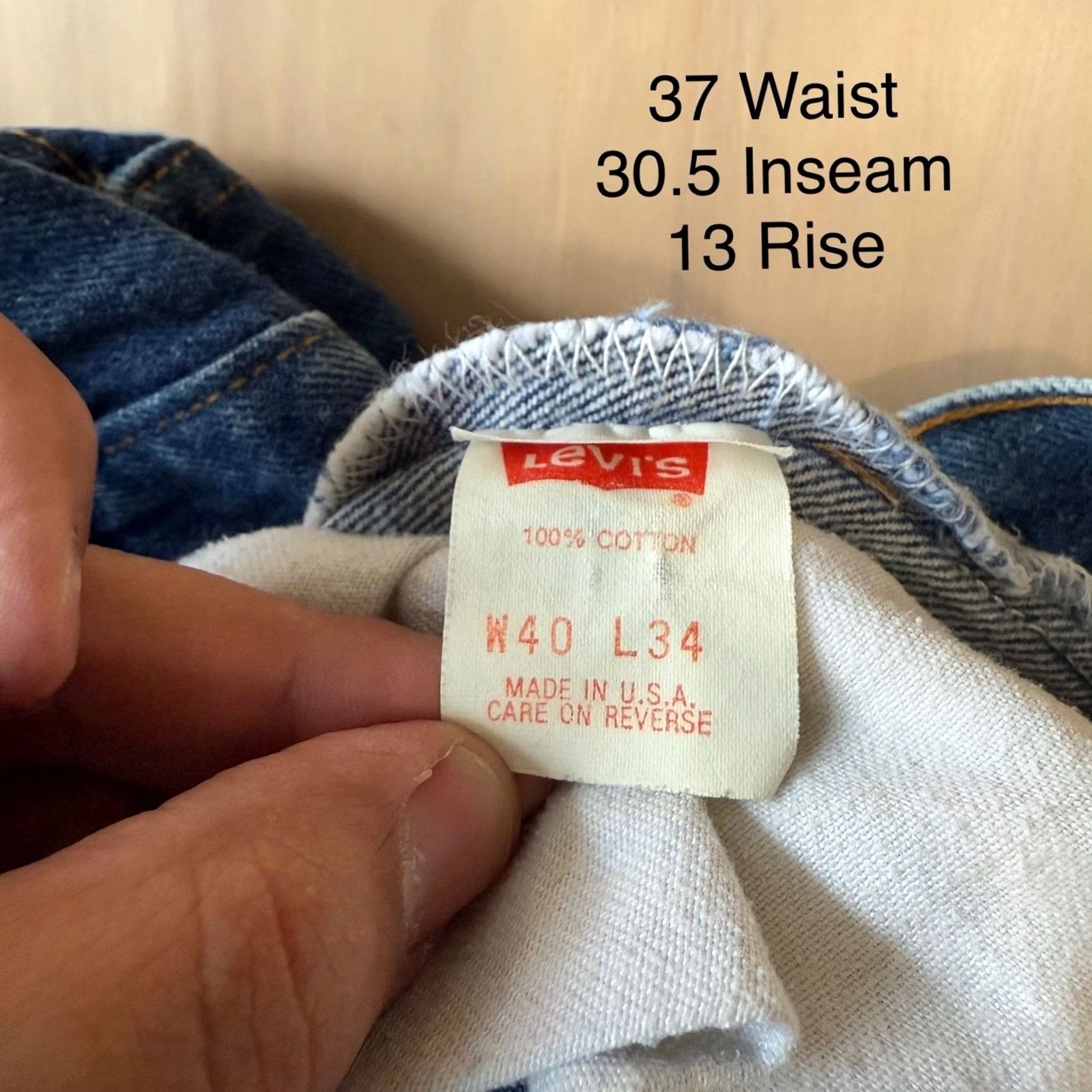 Levi's VINTAGE Levi's 501 Jeans 37 Blue Dark Wash USA 80s Workwear Non Selvedge 5-Pocket Mens Straight Regular Denim Button Fly 30.5 In Inseam Size US 37 - 6 Thumbnail