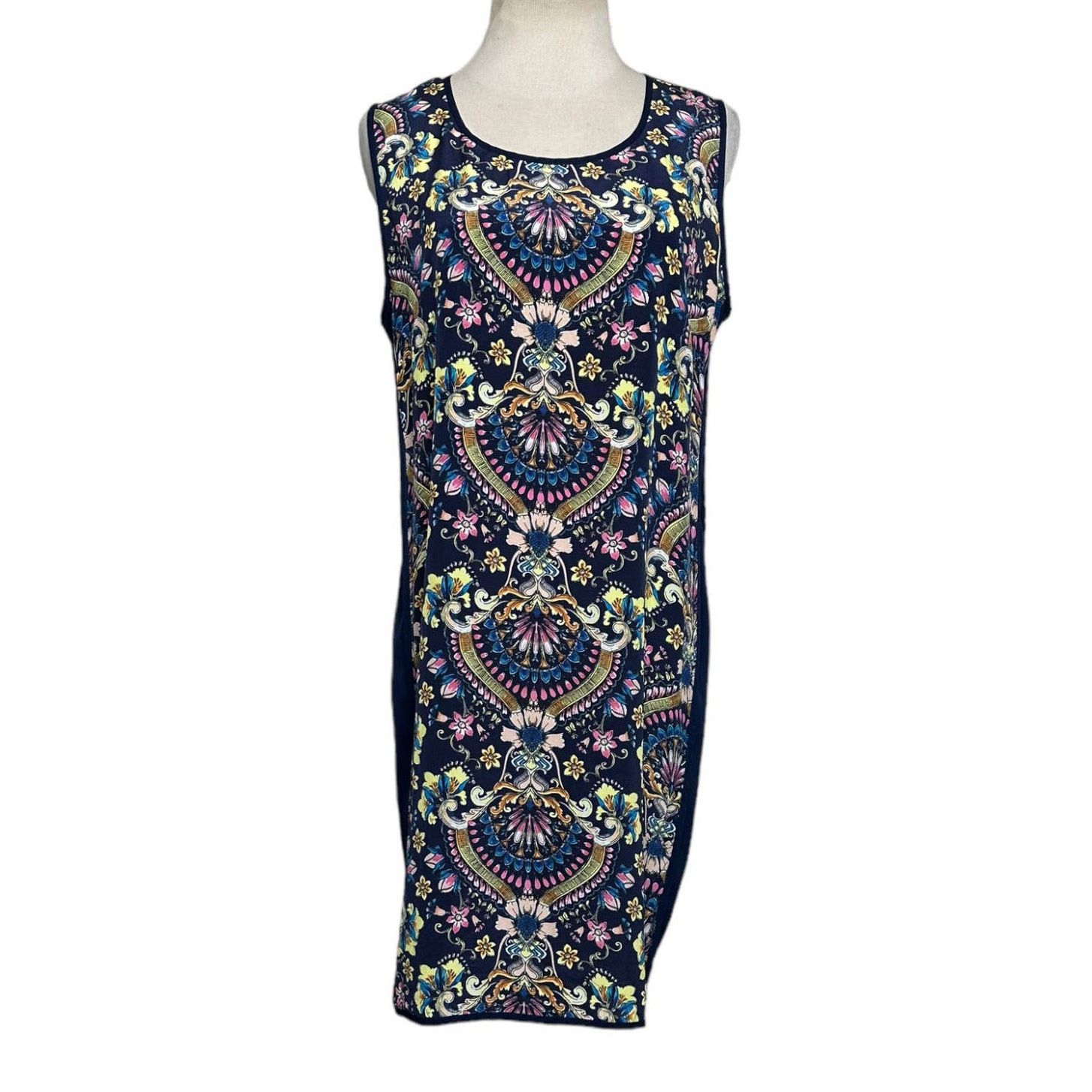 Anthropologie Kachel navy blue floral silk sleeveless mini dress size 12 Size XL / US 12-14 / IT 48-50 - 1 Thumbnail