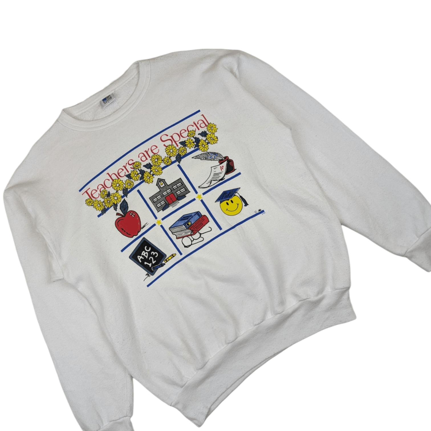 American Apparel Vintage 90's TEACHER'S DAY Graduation Jumper Sweatshirt Size US L / EU 52-54 / 3 - 3 Thumbnail