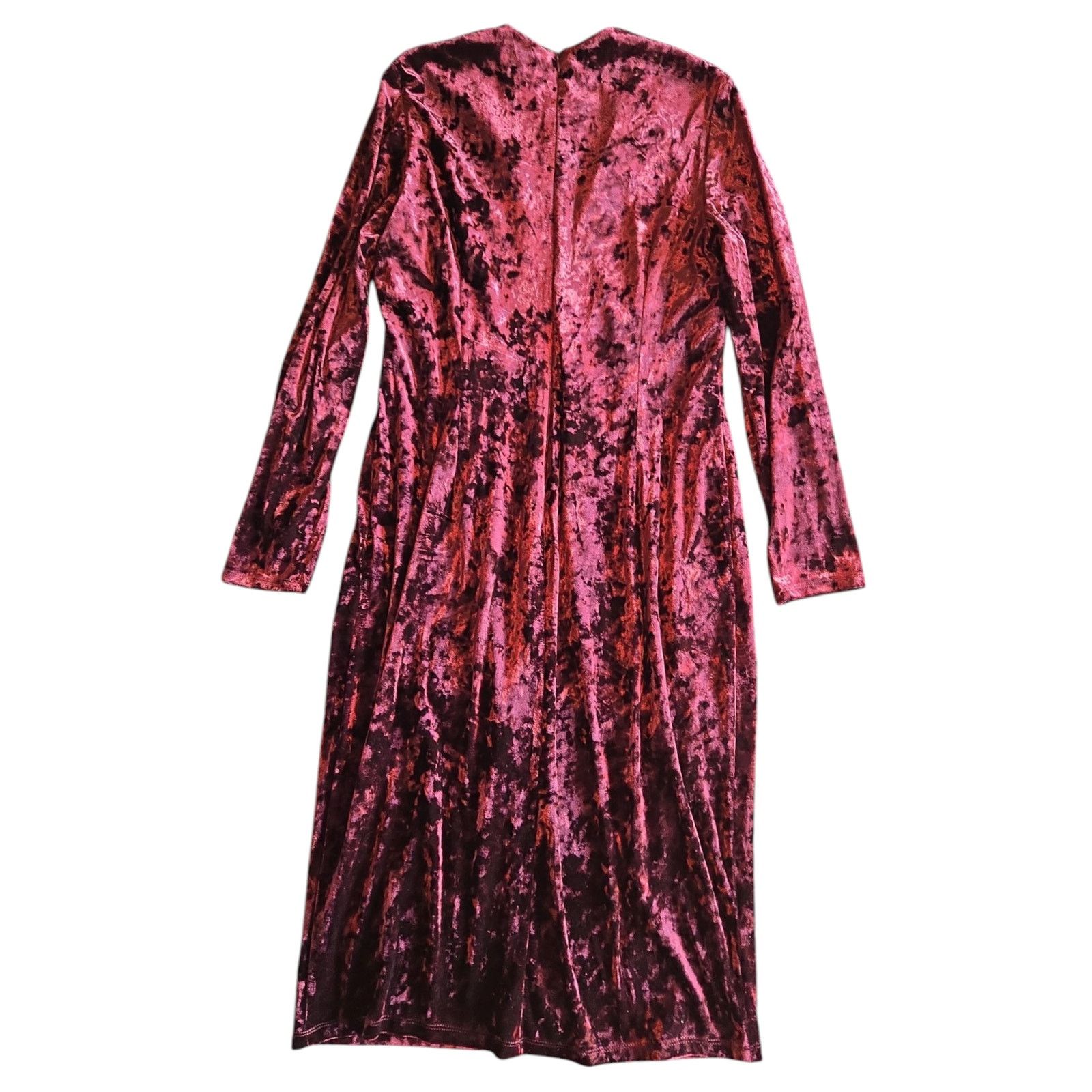 MAGGY LONDON Maggy London | Burgundy Crushed Velvet Dress | Size 14 Size XL / US 12-14 / IT 48-50 - 7 Thumbnail
