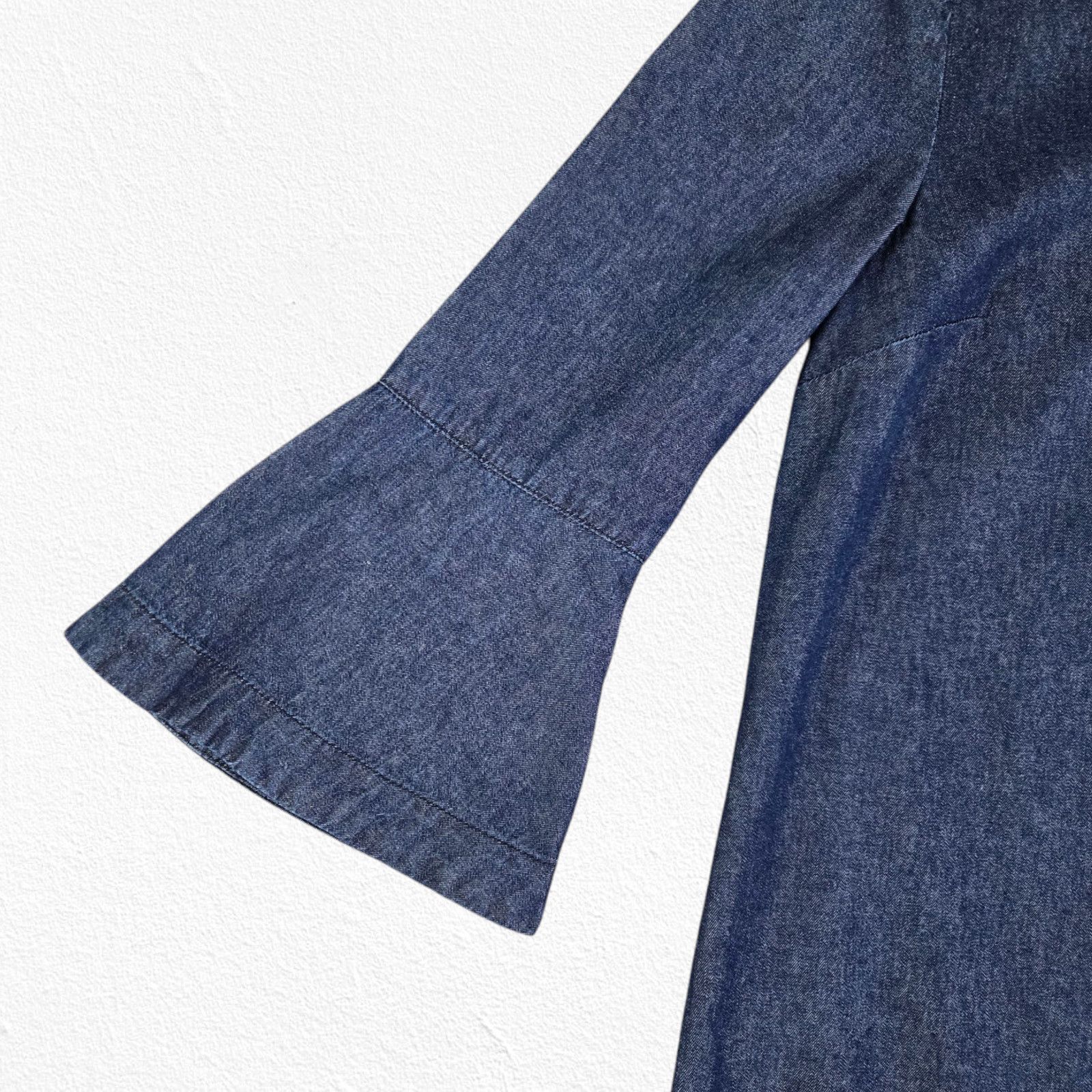 Other Draper James Denim Ruffle Front Bell Sleeve Dress Size 2 Size XS / US 0-2 / IT 36-38 - 4 Thumbnail