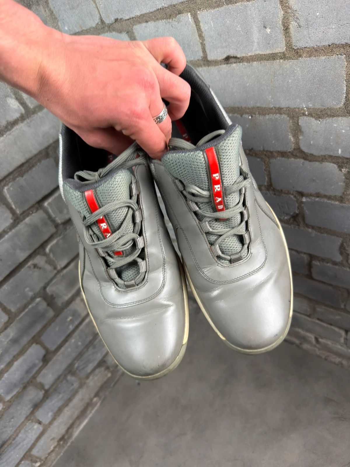 Prada Prada OG American Cup 2000’s grey trainers Size US 12 / EU 45 - 9 Thumbnail