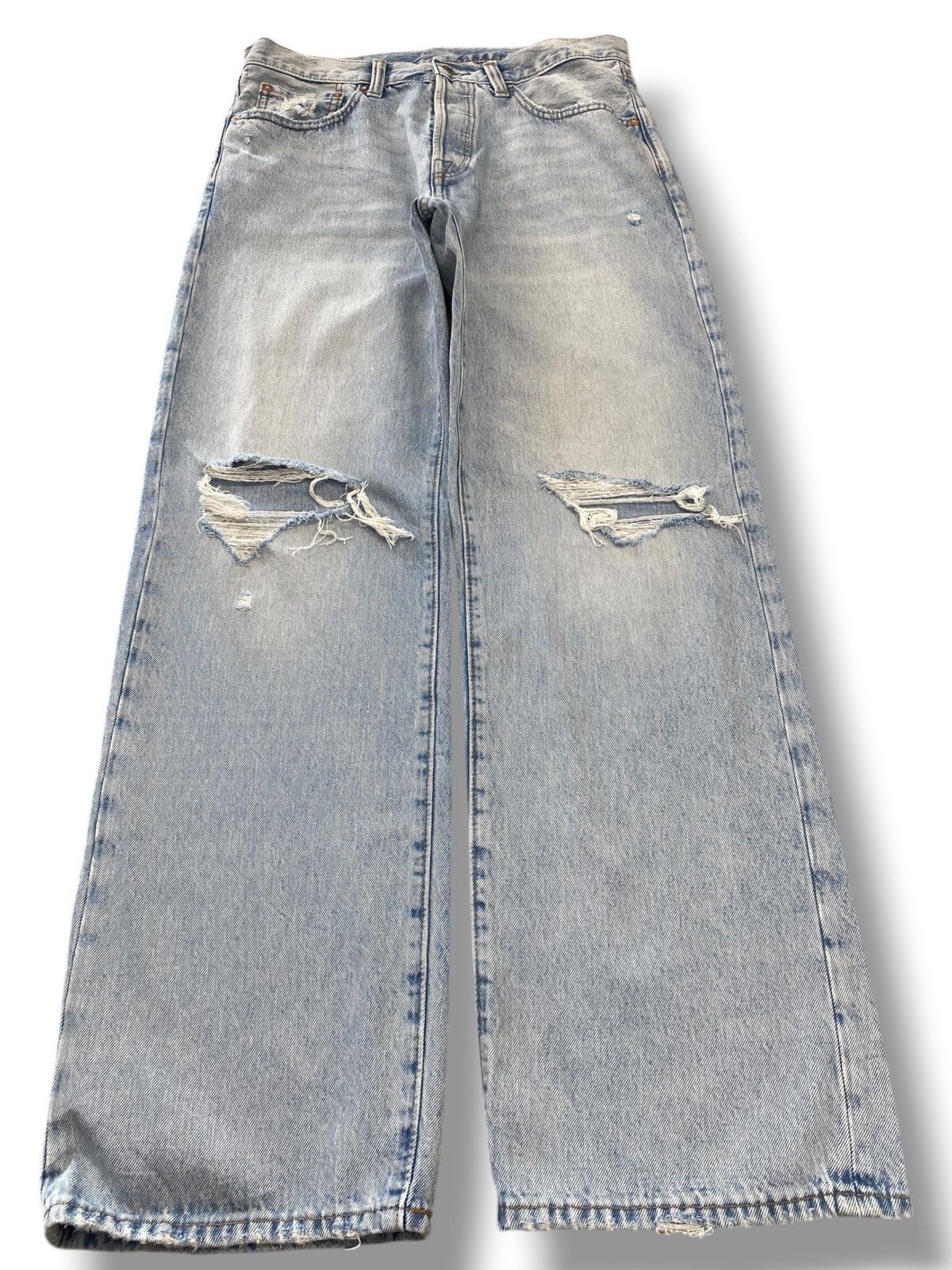Gap Gap Faded Wash Ripped Style Straight Leg Jeans Size US 33 - 1 Thumbnail