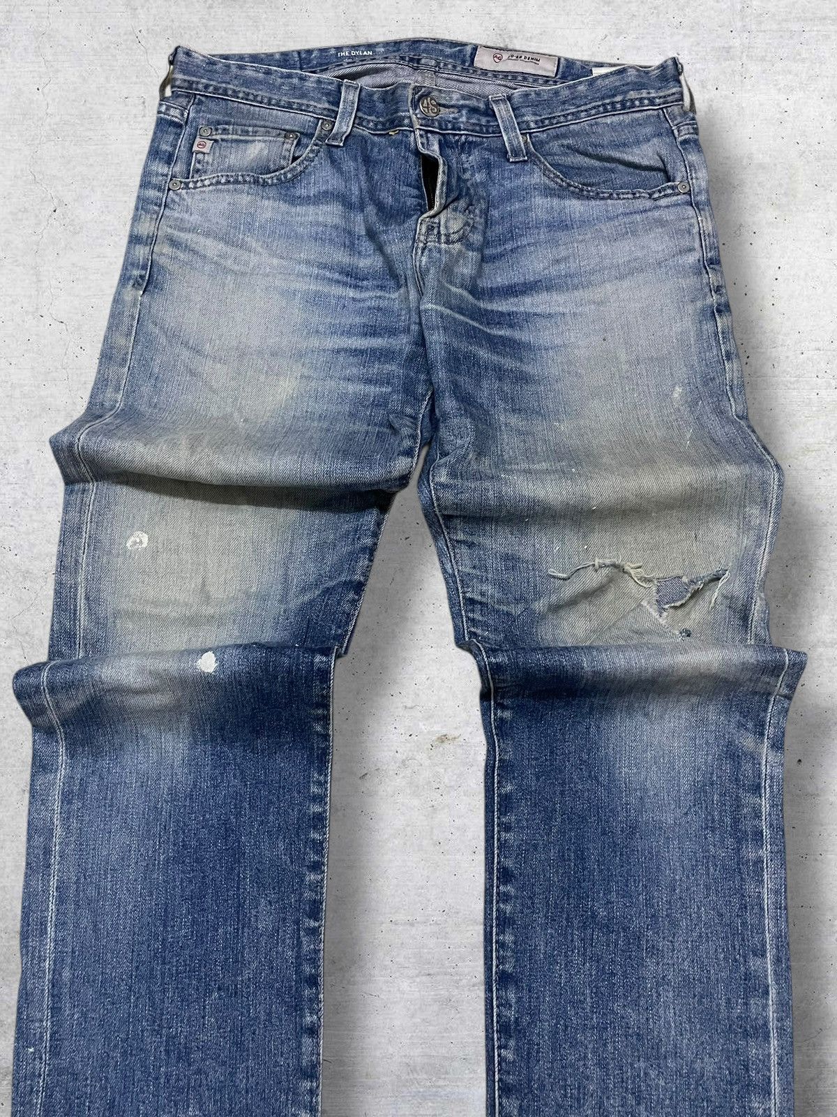 Japanese Brand VINTAGE ADRIANO GOLDSCMED RIPPED DIRTY GRUNGE SKINNY DENIM Size US 31 - 4 Thumbnail