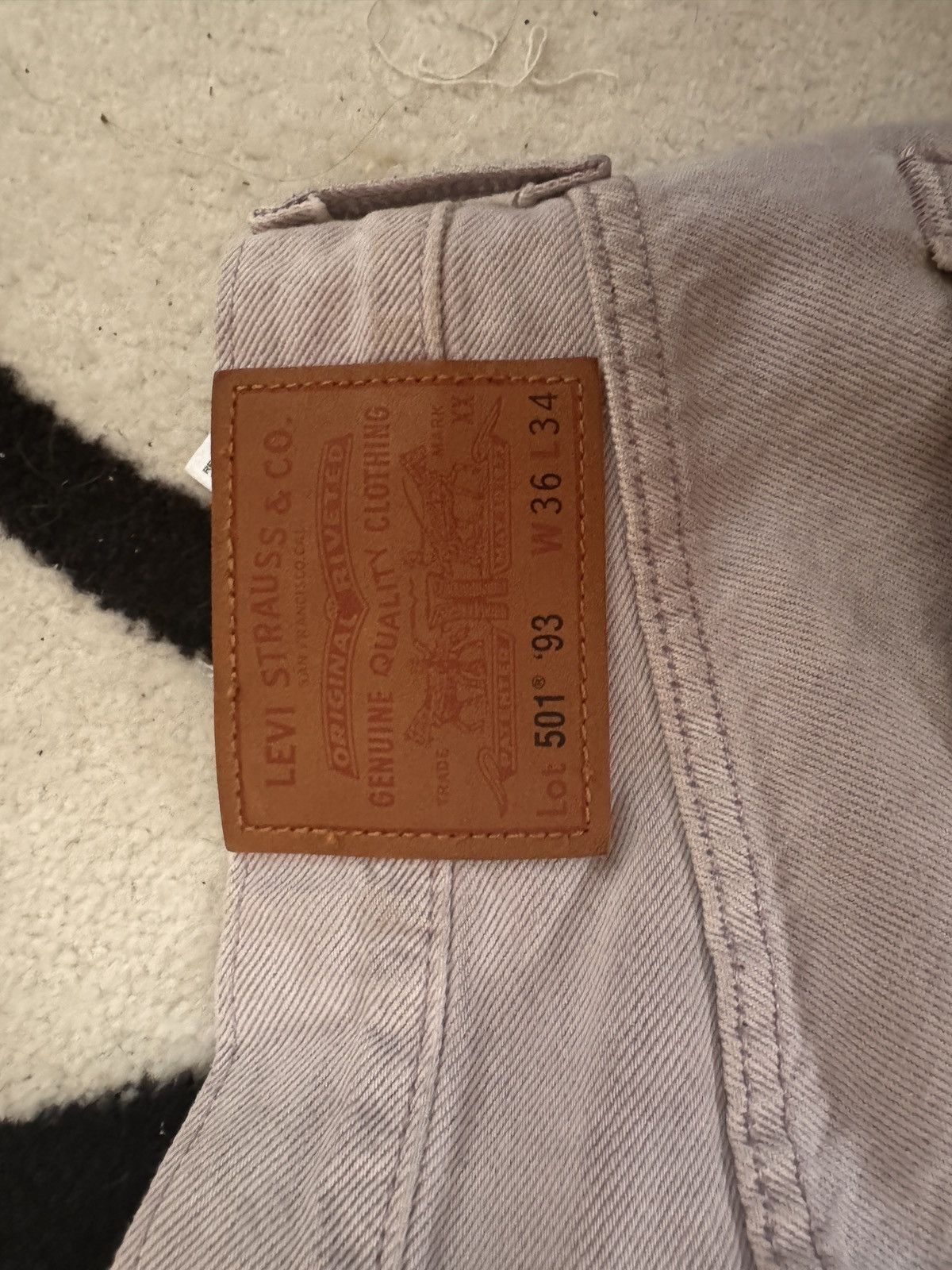 Levi's × Levi's Vintage Clothing × Vintage Levi’s 501 Jeans – Faded Lilac (W36 L34) Size US 34 / EU 50 - 4 Thumbnail