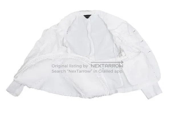 Other Comme Des Garcons White Retro Tied Jacket Size M / US 6-8 / IT 42-44 - 4 Thumbnail