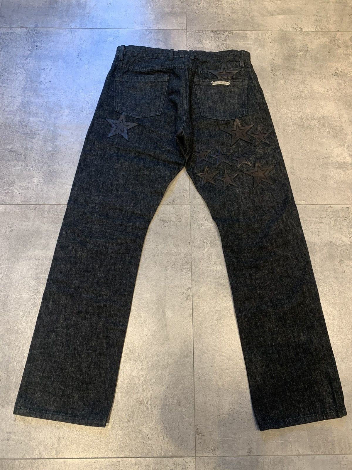 Chrome Hearts Leather star patch Fleur knee denim jeans Size US 32 / EU 48 - 2 Thumbnail