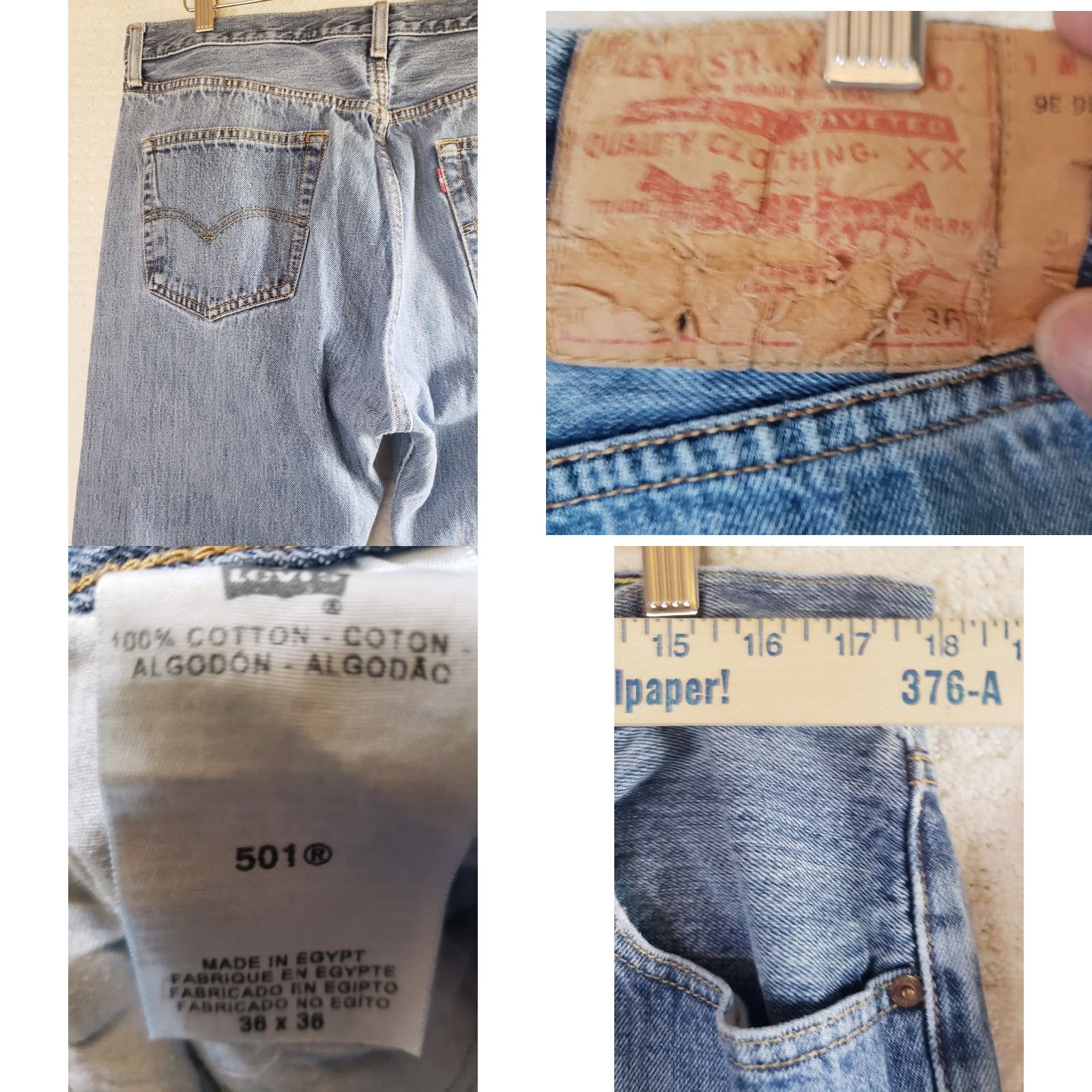 Levi's VINTAGE Levi's 501 Jeans Mens 36 Classic Straight Blue Denim Button Fly 36x34.5* Red Tab Size US 36 / EU 52 - 8 Thumbnail