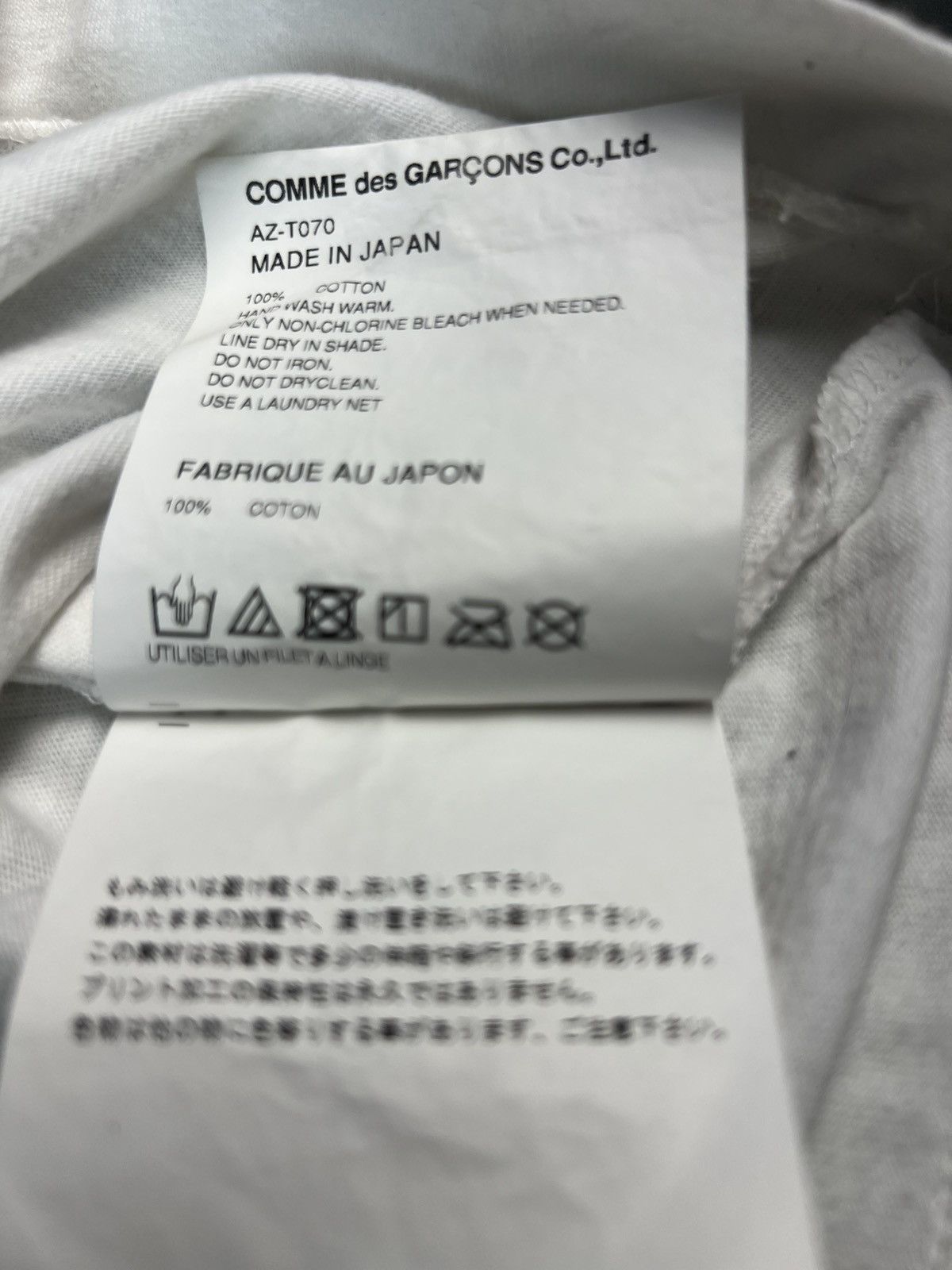 Comme des Garcons COMME des GARÇONS PLAY Black Heart Tee White Size M Size US M / EU 48-50 / 2 - 5 Thumbnail