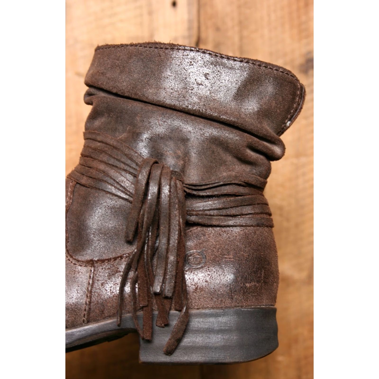 Born BORN Cross Distressed Brown Suede Leather Slouchy Ankle Boots Sz. 8M Size US 8 / IT 38 - 7 Thumbnail