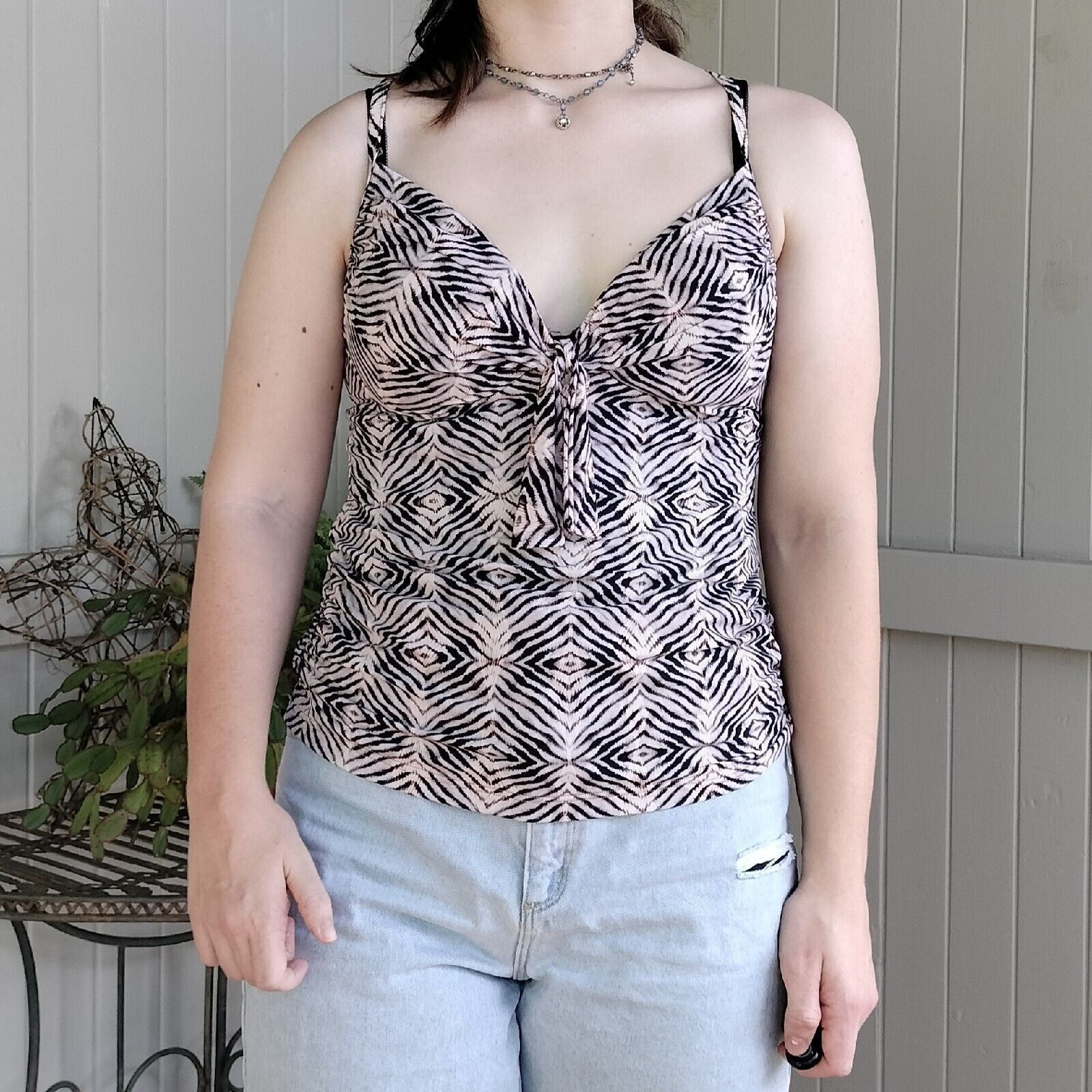 Vintage Vintage Y2K 2000s Seafolly Tankini Top Beige Swim Animal Size XL / US 12-14 / IT 48-50 - 4 Thumbnail