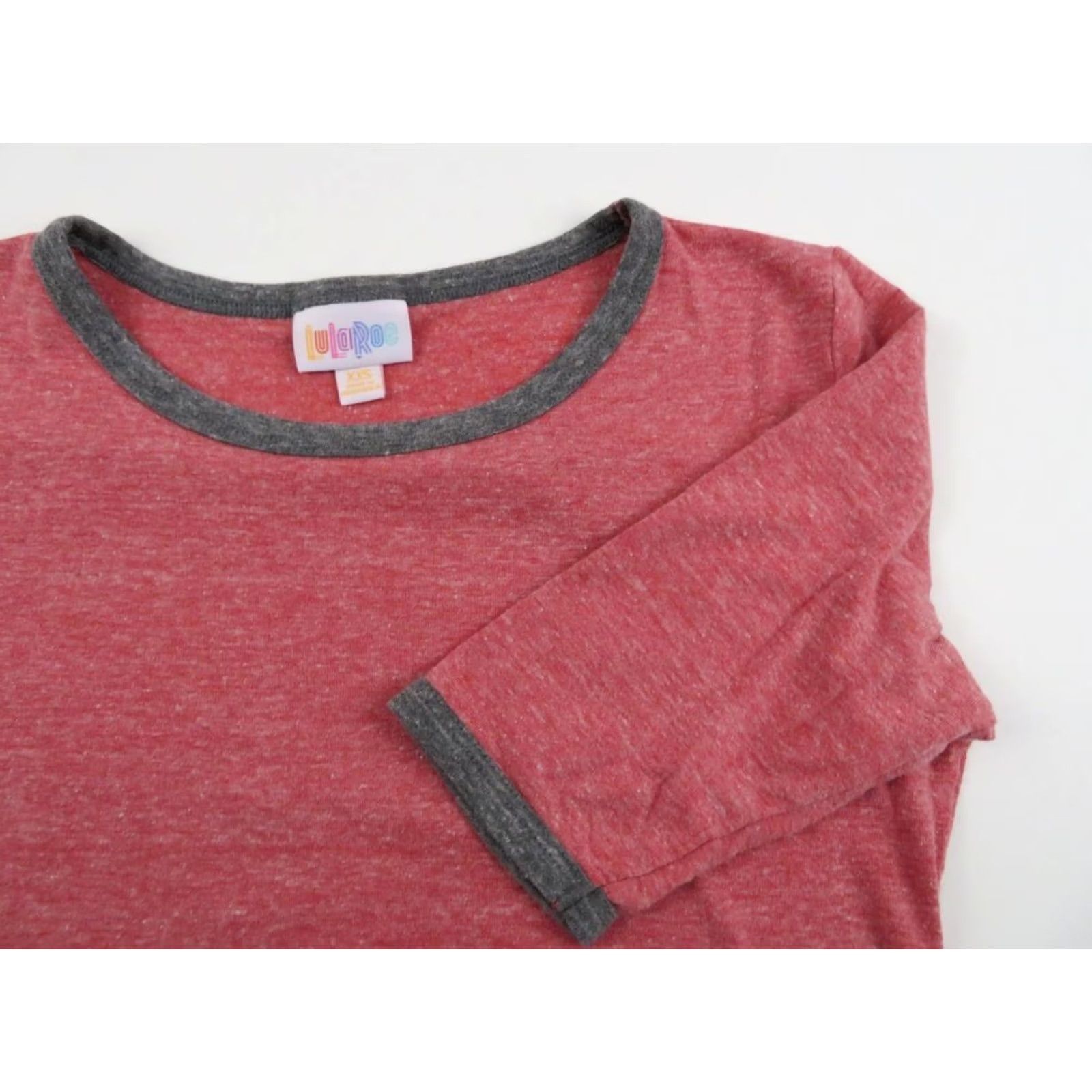 Vintage LuLaRoe Julia Dress Heather Red Gray Unicorn 2XS Womens Short Sleeve Knee Length Solid Stretch Slim Fit Dress Womens II 2XS Size XXS / US 00 / IT 34 - 4 Thumbnail