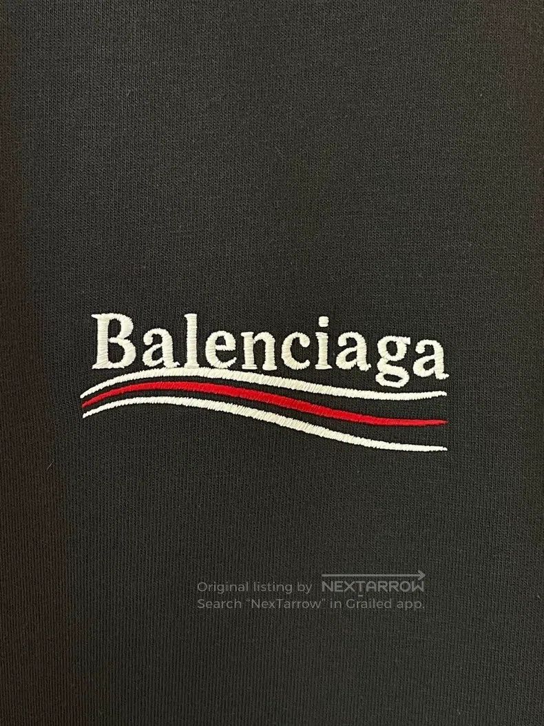 Balenciaga Balenciaga White Coke Embroidered Black and Grey Short Sle Size US L / EU 52-54 / 3 - 3 Thumbnail