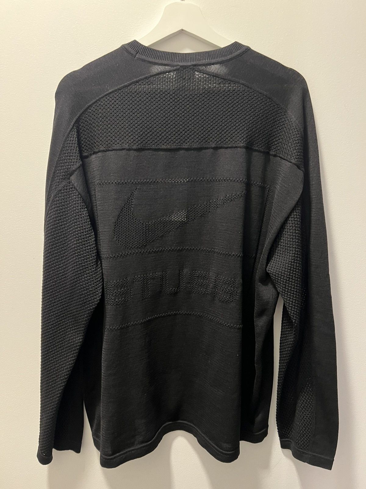 Nike × Stussy NEW L Nike Stussy Black Long Slervr Knit Jersey Shirt Size US L / EU 52-54 / 3 - 3 Thumbnail
