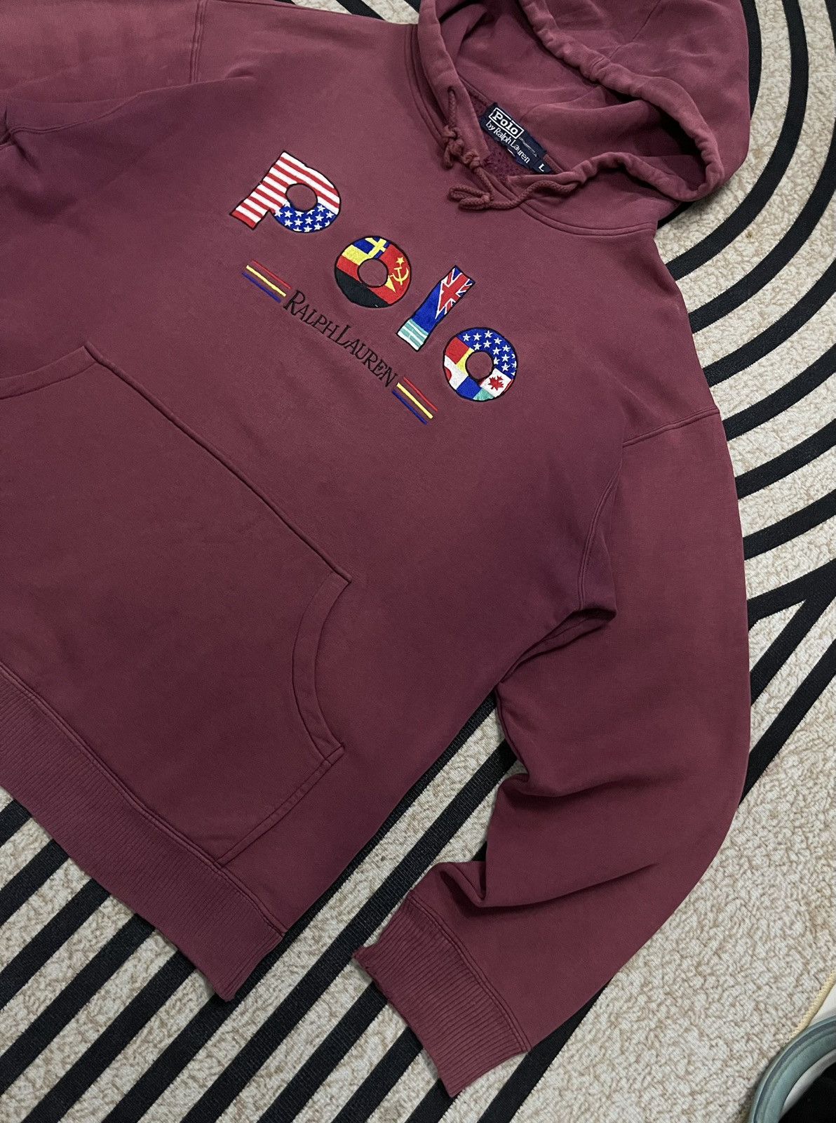 Polo Ralph Lauren × Vintage 90s POLO RALPH LAUREN EMBROIDERED LOGO DISTRESSED HOODIE Size US L / EU 52-54 / 3 - 3 Thumbnail