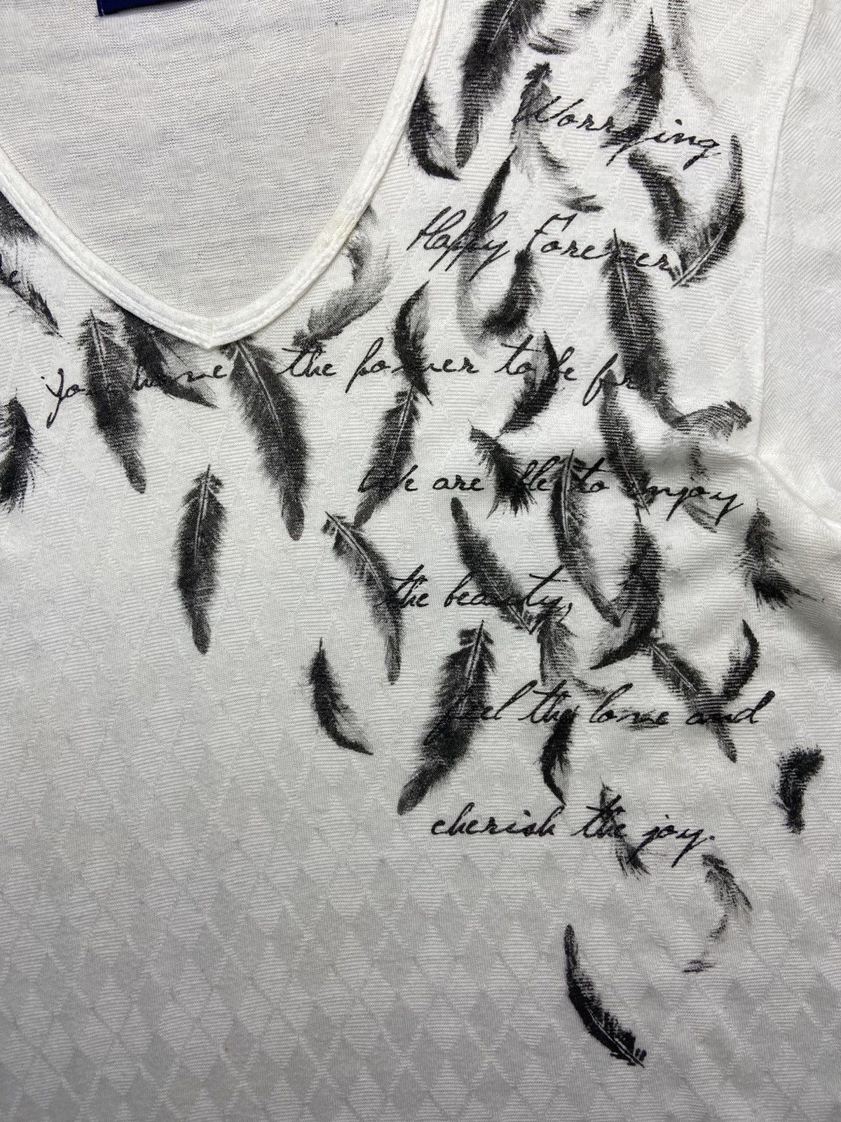 If Six Was Nine × Japanese Brand × Nicole Club Y2K Nicole NCFM Japan Rocks Feather Poem Tee Size US M / EU 48-50 / 2 - 5 Thumbnail