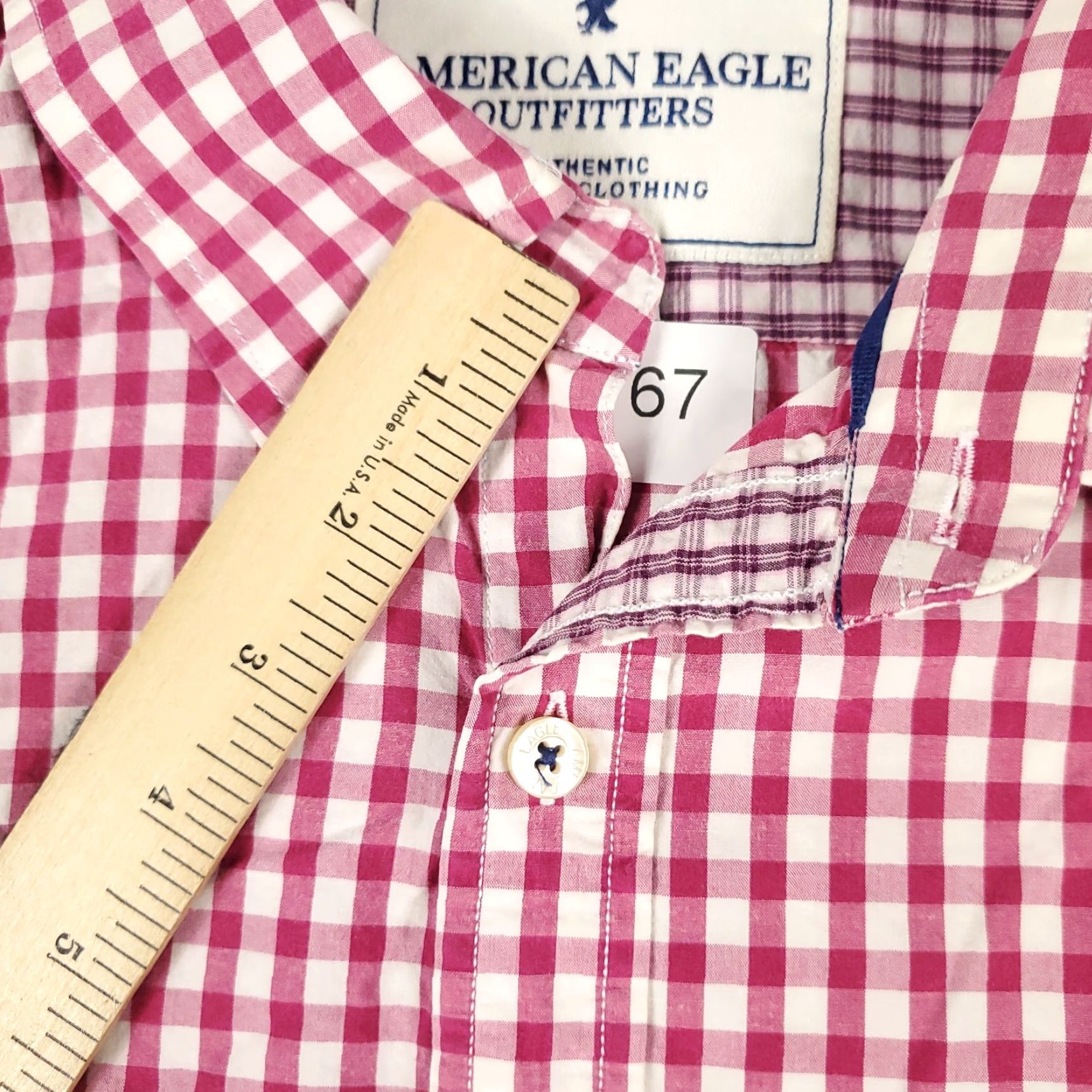 American Eagle Outfitters American Eagle Outfitters Shirt Men L Red Check Long Sleeve Cotton Button-Up Casual Size US L / EU 52-54 / 3 - 5 Thumbnail