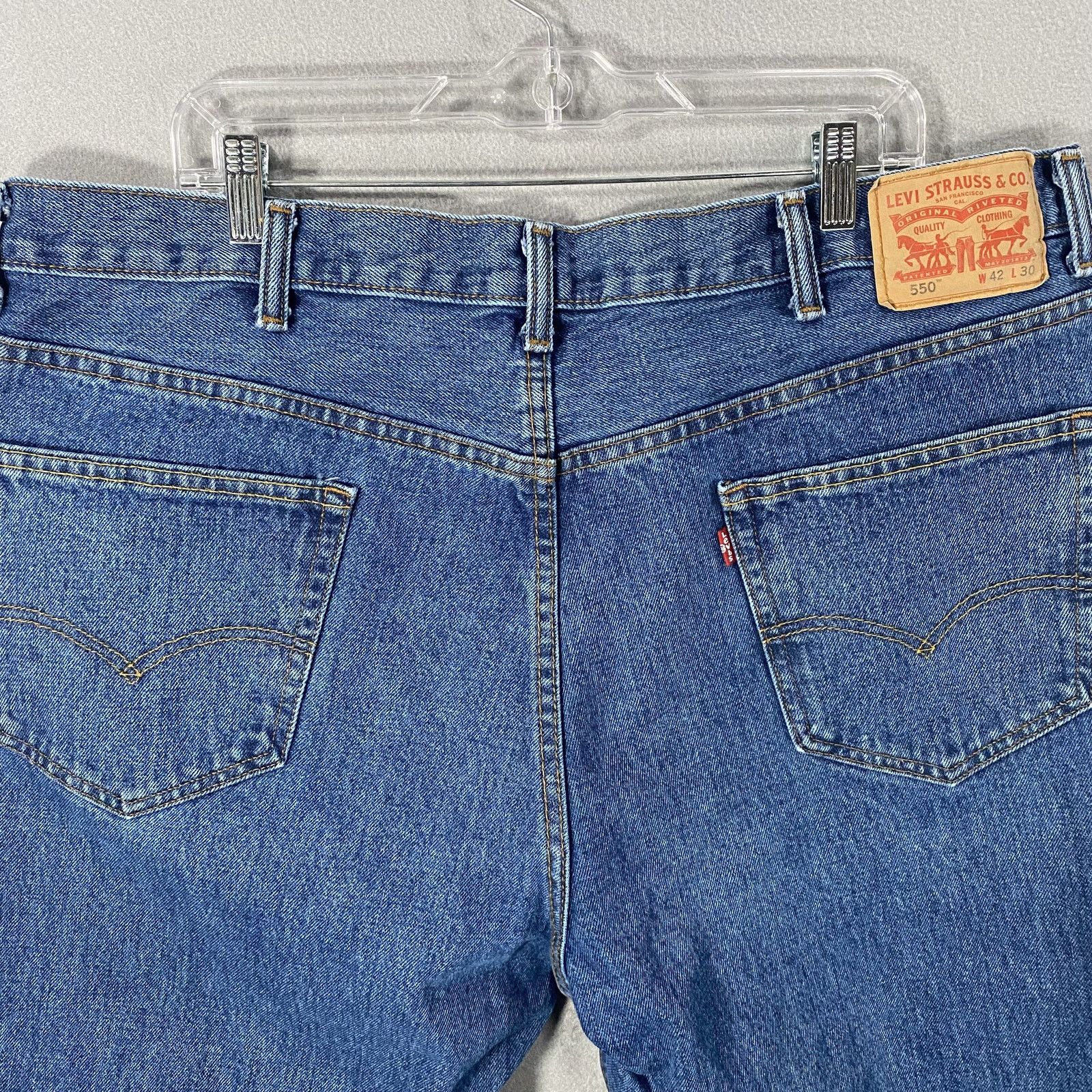 Levi's Levis 550 Denim Blue Jeans Straight Leg Pants Mens W42 x L30 Size US 42 / EU 58 - 5 Thumbnail