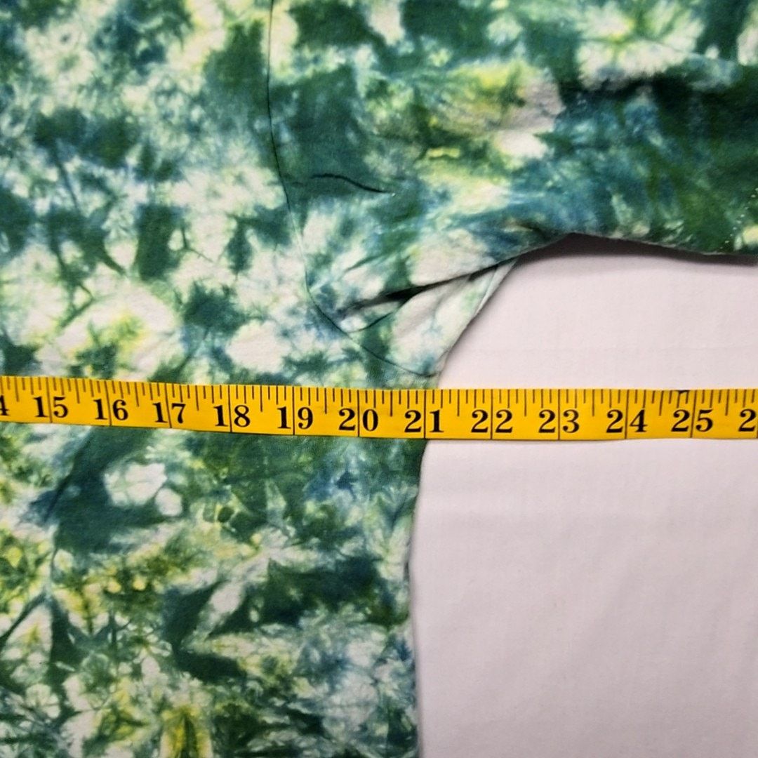 Hanes Vintage Tie Dye V-neck Shirt Green Blue XL Cotton Tee 90s Size XL / US 12-14 / IT 48-50 - 7 Thumbnail