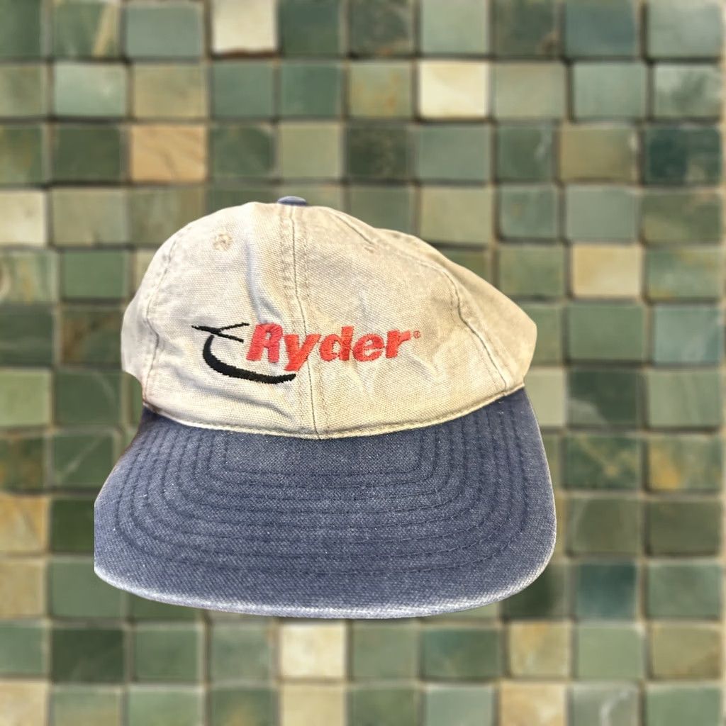 Vintage VINTAGE Ryder Hat Adjustable Strap back Blue Corduroy Baseball Cap Mens Size ONE SIZE - 1 Thumbnail