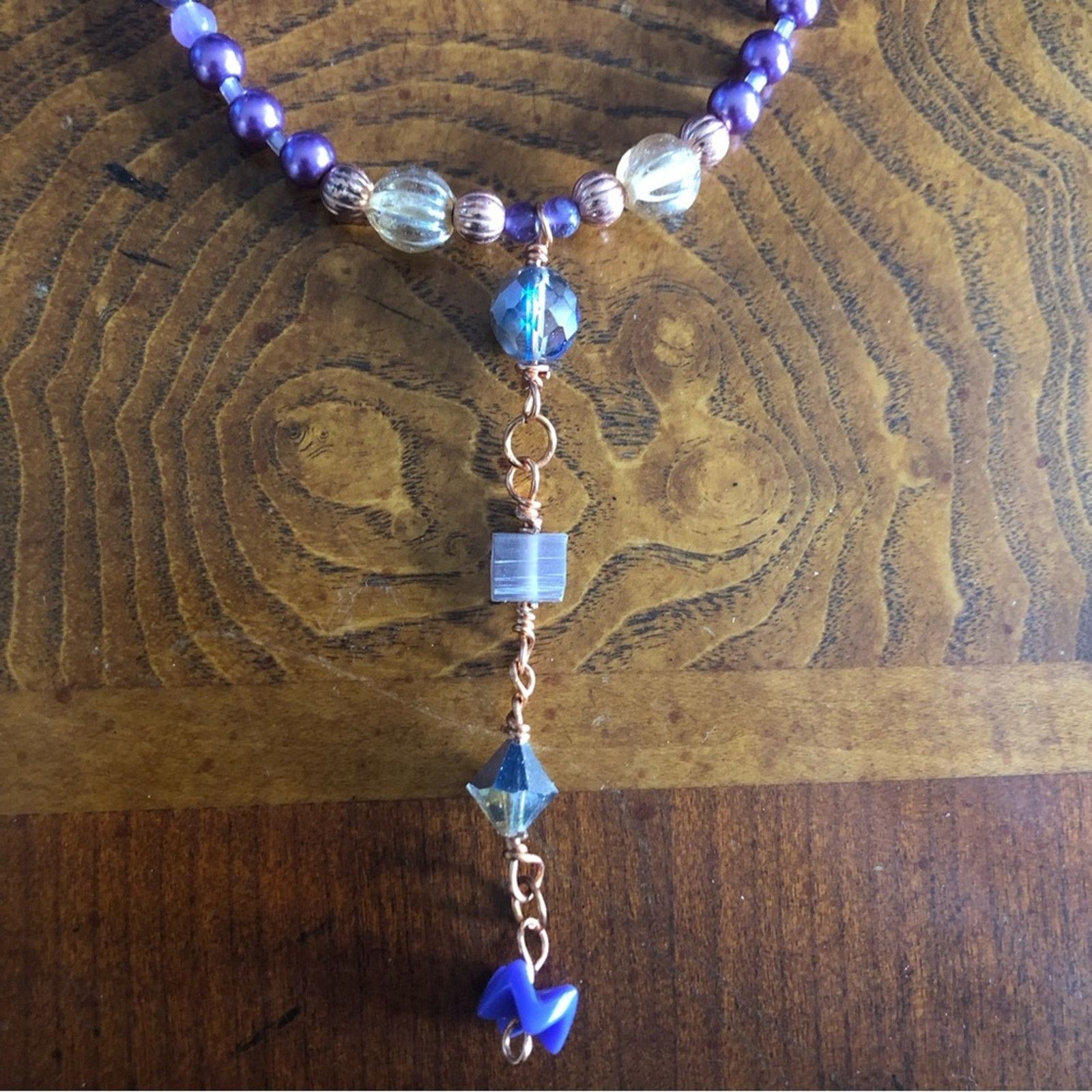 Handmade Handcrafted fresh water peacock blue pearl necklace Size ONE SIZE - 9 Thumbnail