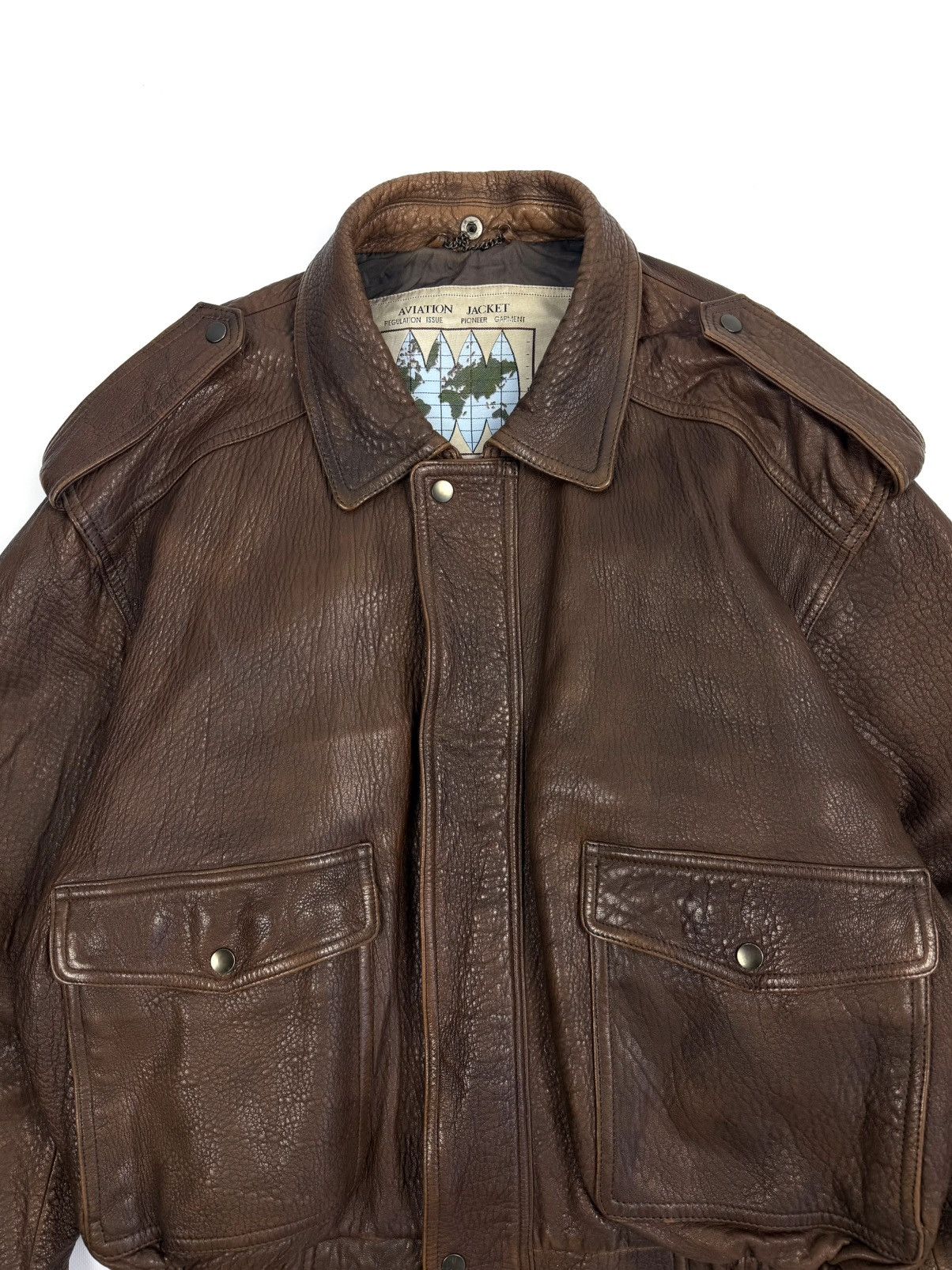Japanese Brand St Michael Vintage Leather Aviation Bomber Jacket Japanese Size US L / EU 52-54 / 3 - 8 Thumbnail
