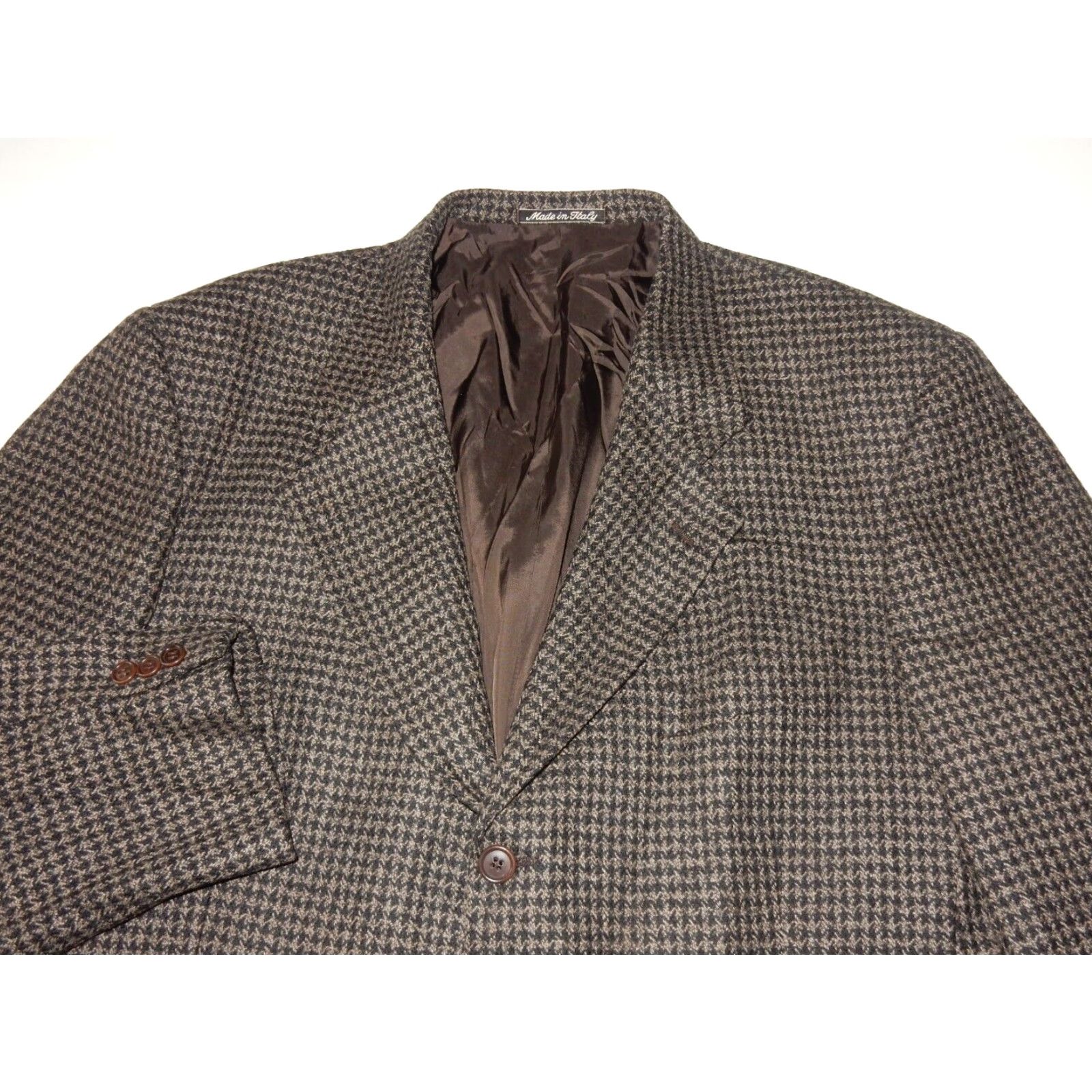 Armani VINTAGE Giorgio Armani Blazer Jacket Men's Size 44R Gray&Black Houndstooth Wool Mens Size 44R - 2 Thumbnail