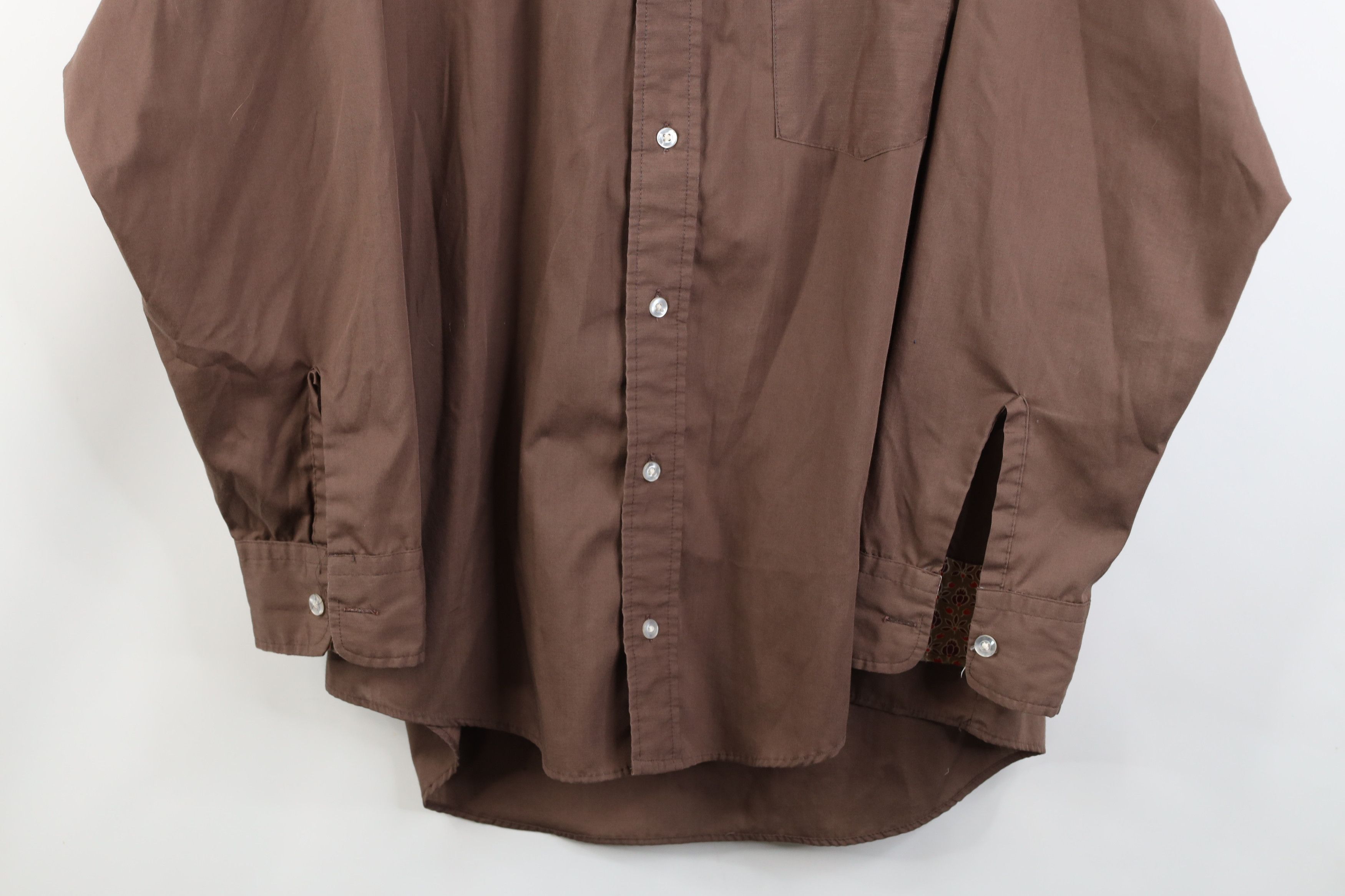 Vintage Vintage 70s Streetwear Cuff Dagger Collar Button Shirt USA Size US L / EU 52-54 / 3 - 3 Thumbnail