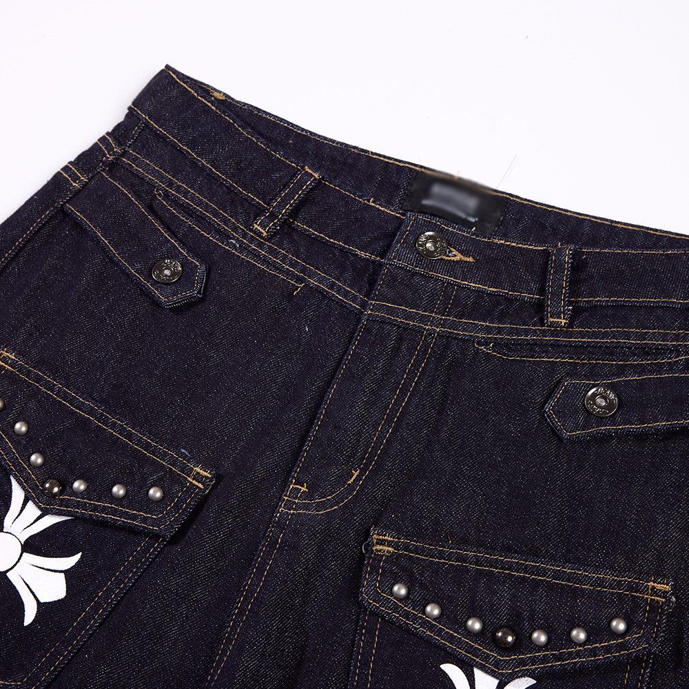 Jean Men's hippie loose wide-leg straight pocket cross jeans Size US 32 / EU 48 - 3 Thumbnail