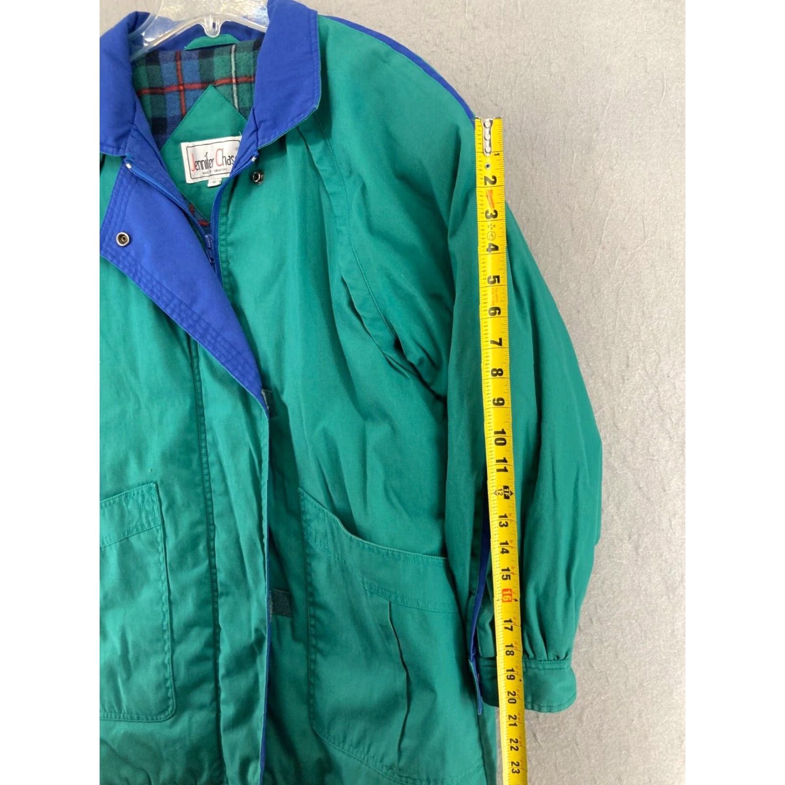 Vintage VINTAGE Jennifer Chase Coat Womens 10 Green Flannel Lined Outdoor Ski Casual Fall Winter 10 Green Jacket Womens Men? Size L / US 10 / IT 46 - 4 Thumbnail